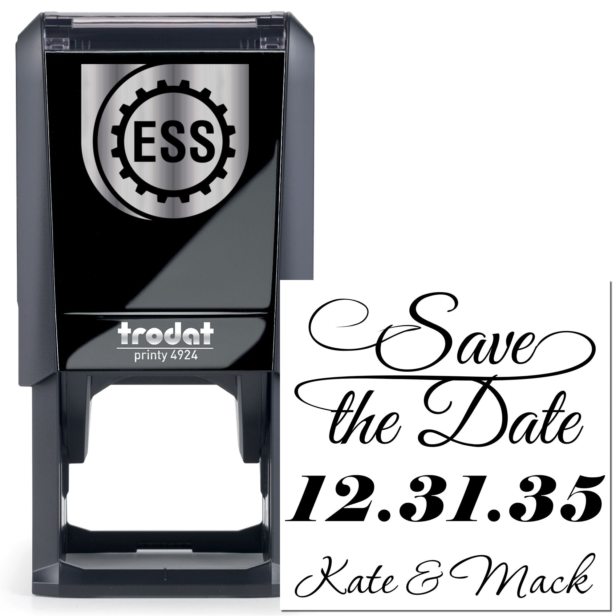 Elegant Date Reminder Custom Decorative Monogram Stamper - Engineer Seal Stamps