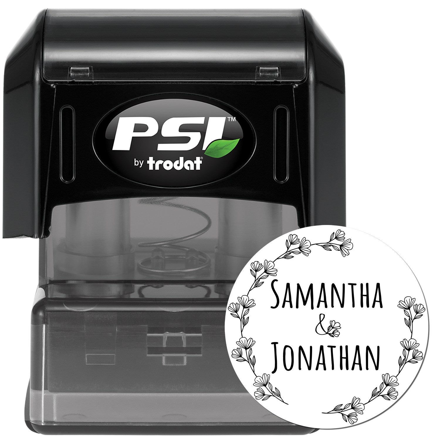 Floral Heart Personalized Return Address Initial Stamp - Engineer Seal Stamps