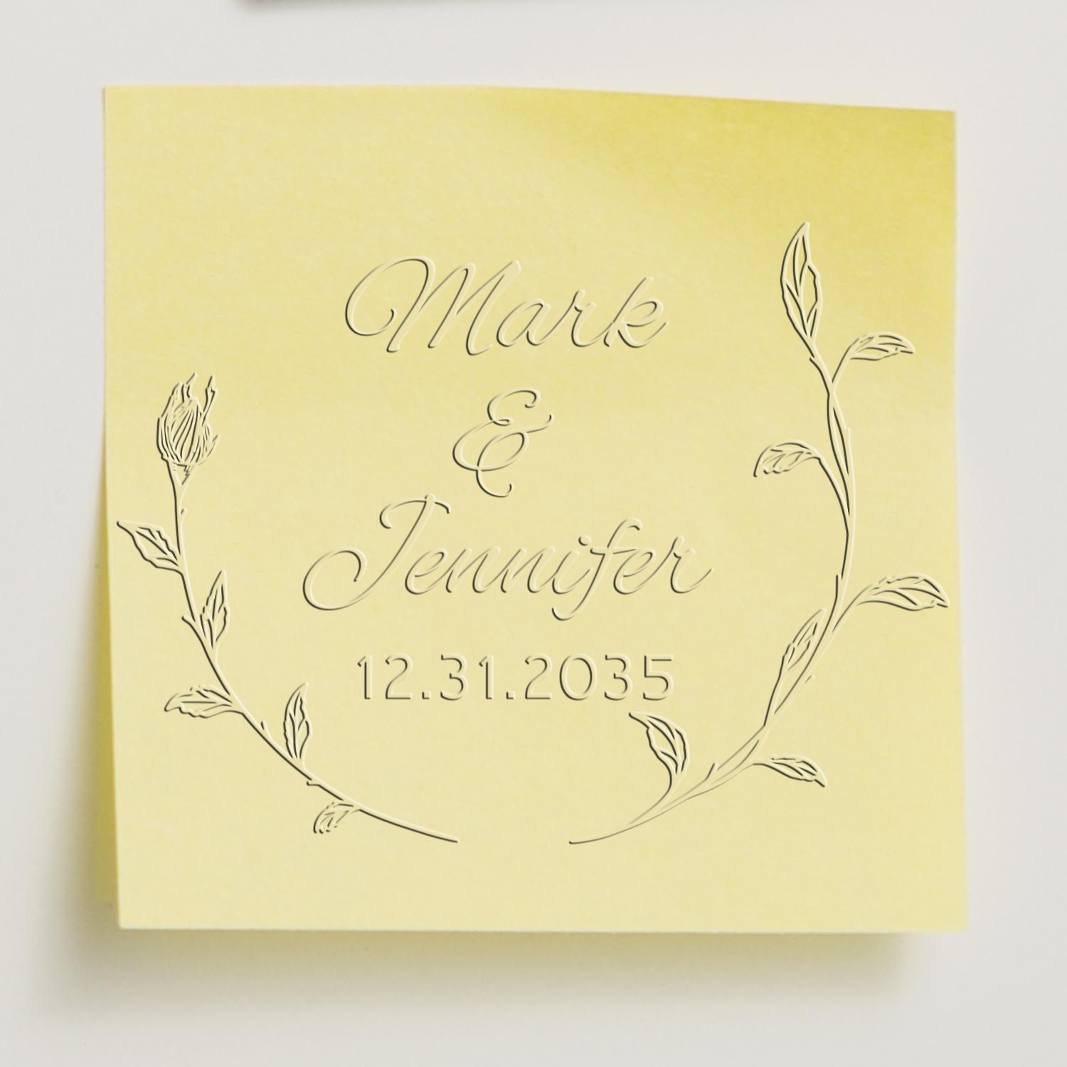 Blossoming Love Hybrid Custom Initial Rubber Embossed Seal - Engineer Seal Stamps