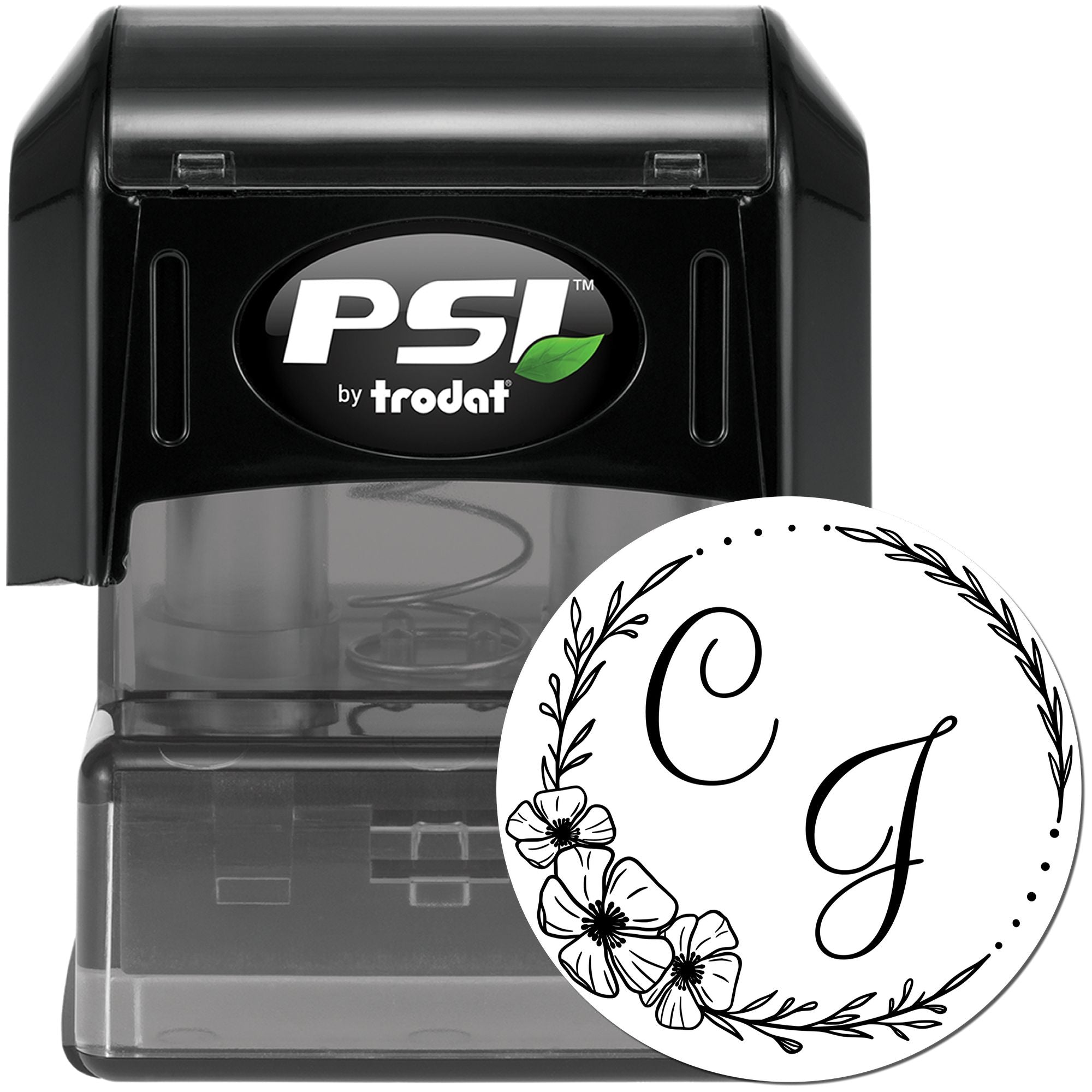 Blooming Grace Personalized Script Monogram Stamper - Engineer Seal Stamps