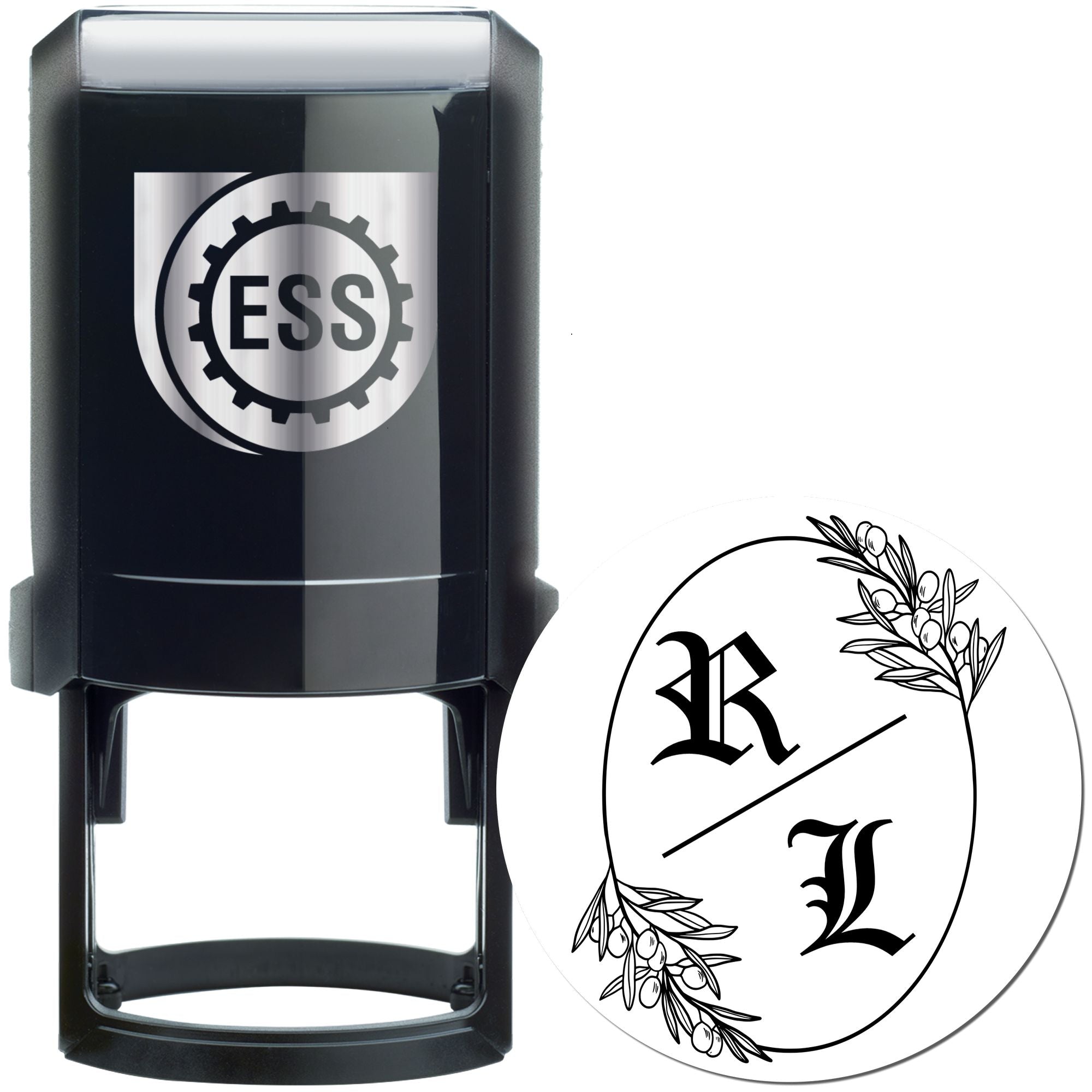 Olive Branch Monogram Custom Wedding Stamper - Engineer Seal Stamps