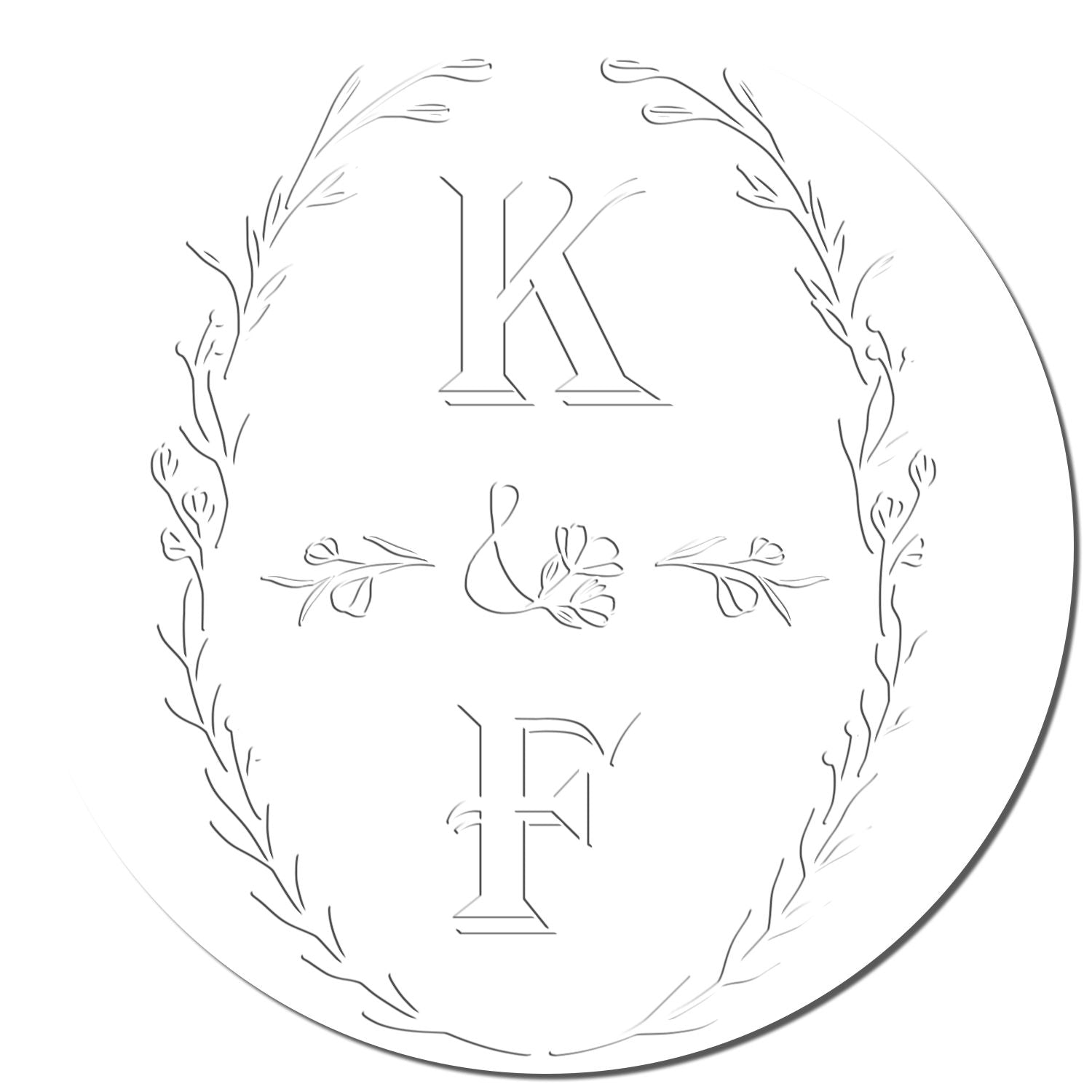 Soft Floral Monogram Elegance Personalized Wedding Invitation Initial Seal Embosser