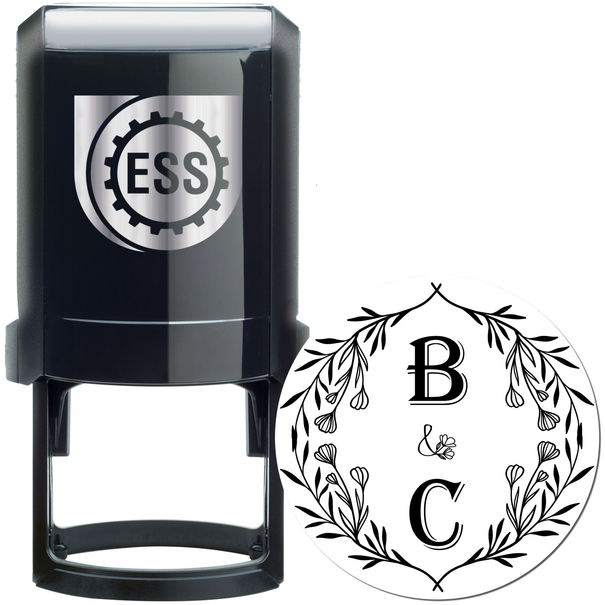 Blossom Charm Monogram Custom Couples' Monogram Stamp - Engineer Seal Stamps