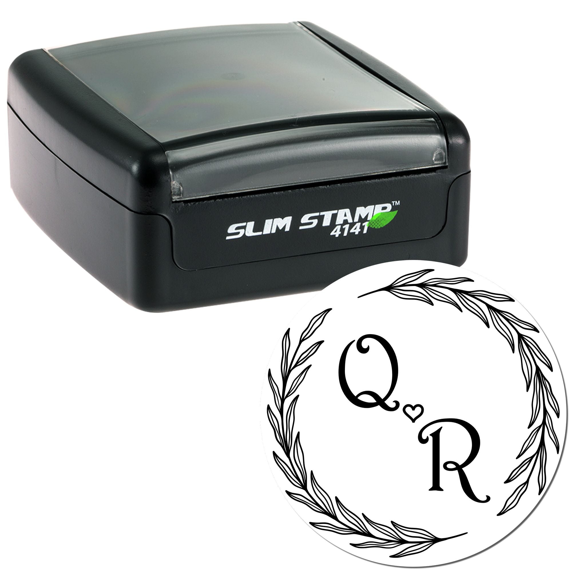 Love Laurel Monogram Personalized Couple Stamp - Engineer Seal Stamps