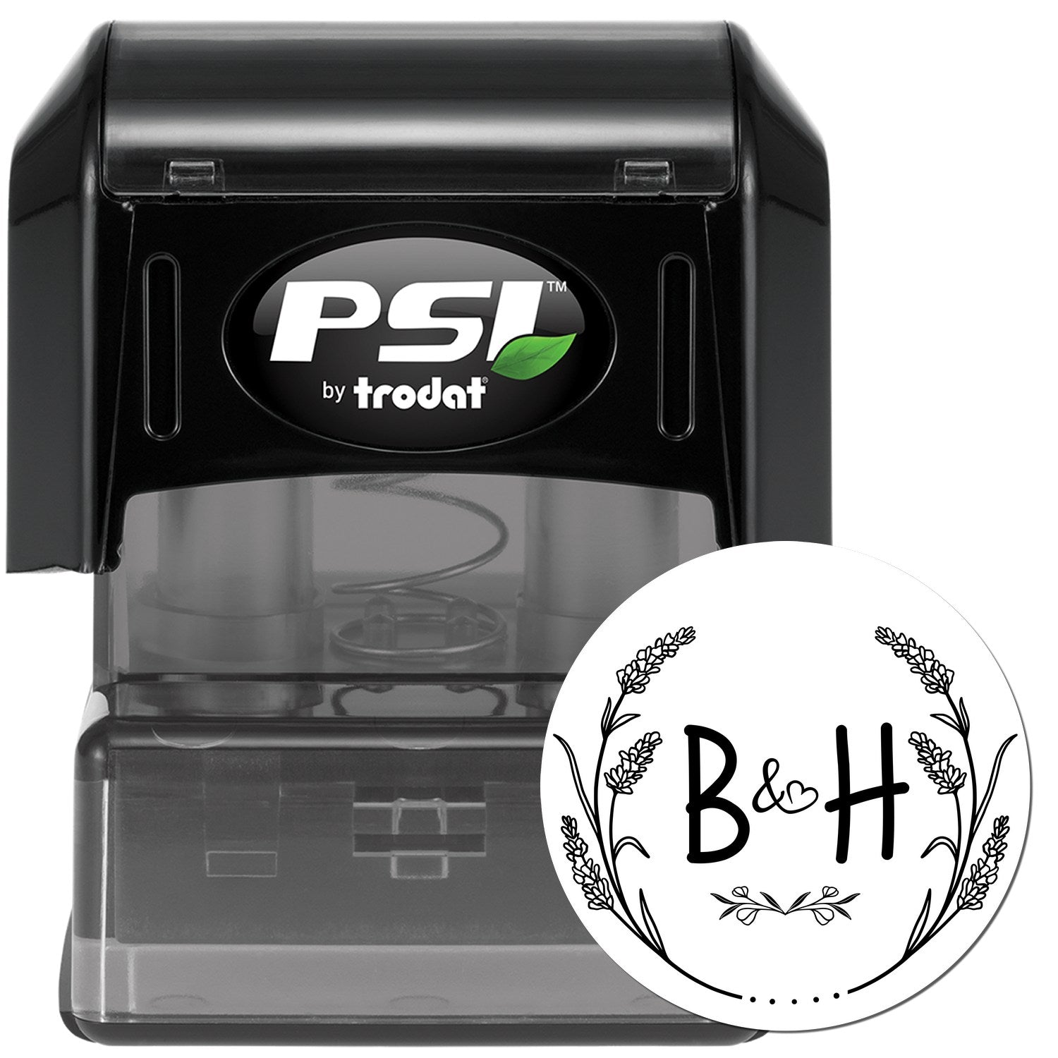 Floral Embrace Personalized Classic Initial Stamp - Engineer Seal Stamps