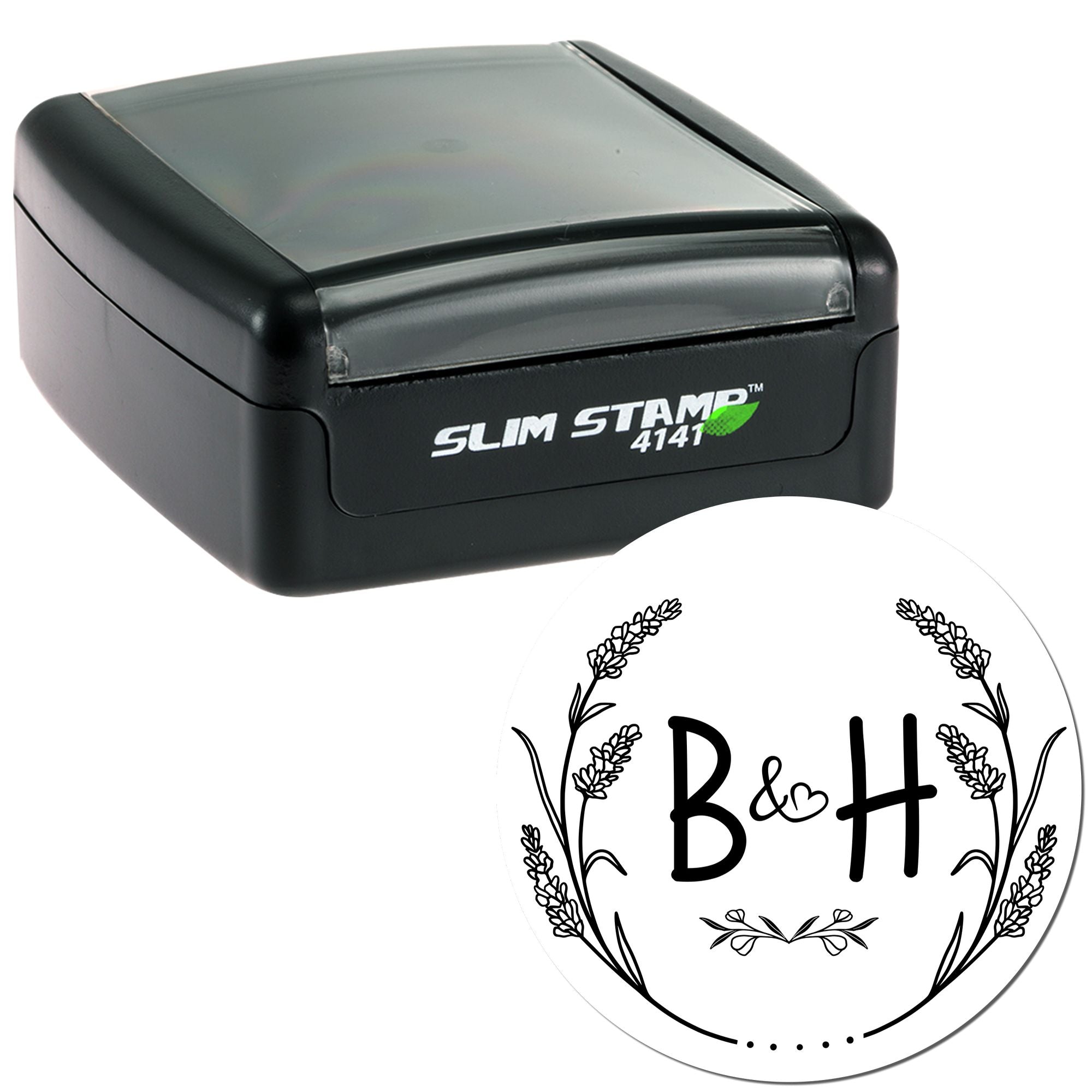 Floral Embrace Personalized Couple's Name Stamp - Engineer Seal Stamps
