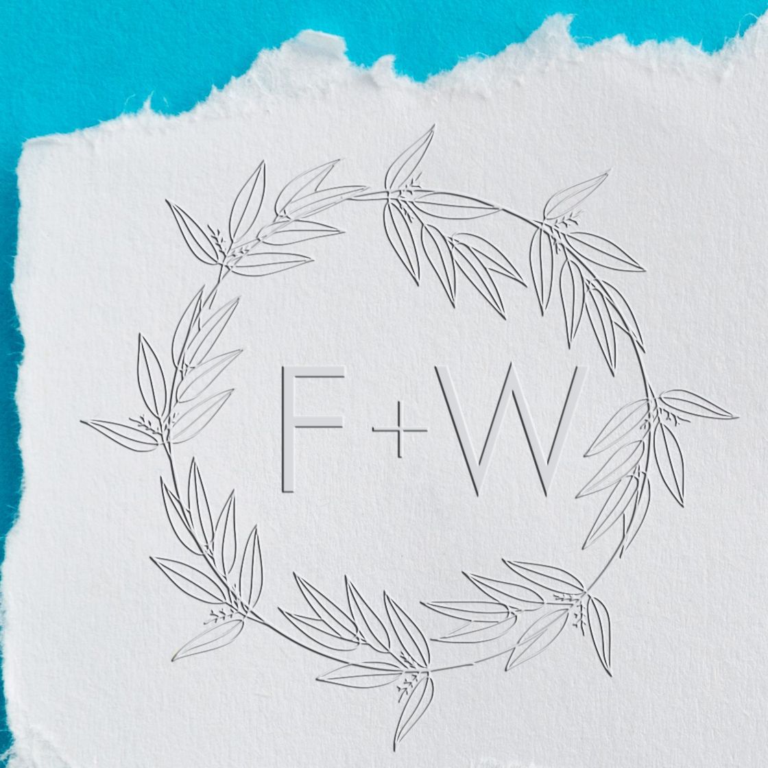 Soft Floral Unity Personalized Couples' Wedding Logo Embosser