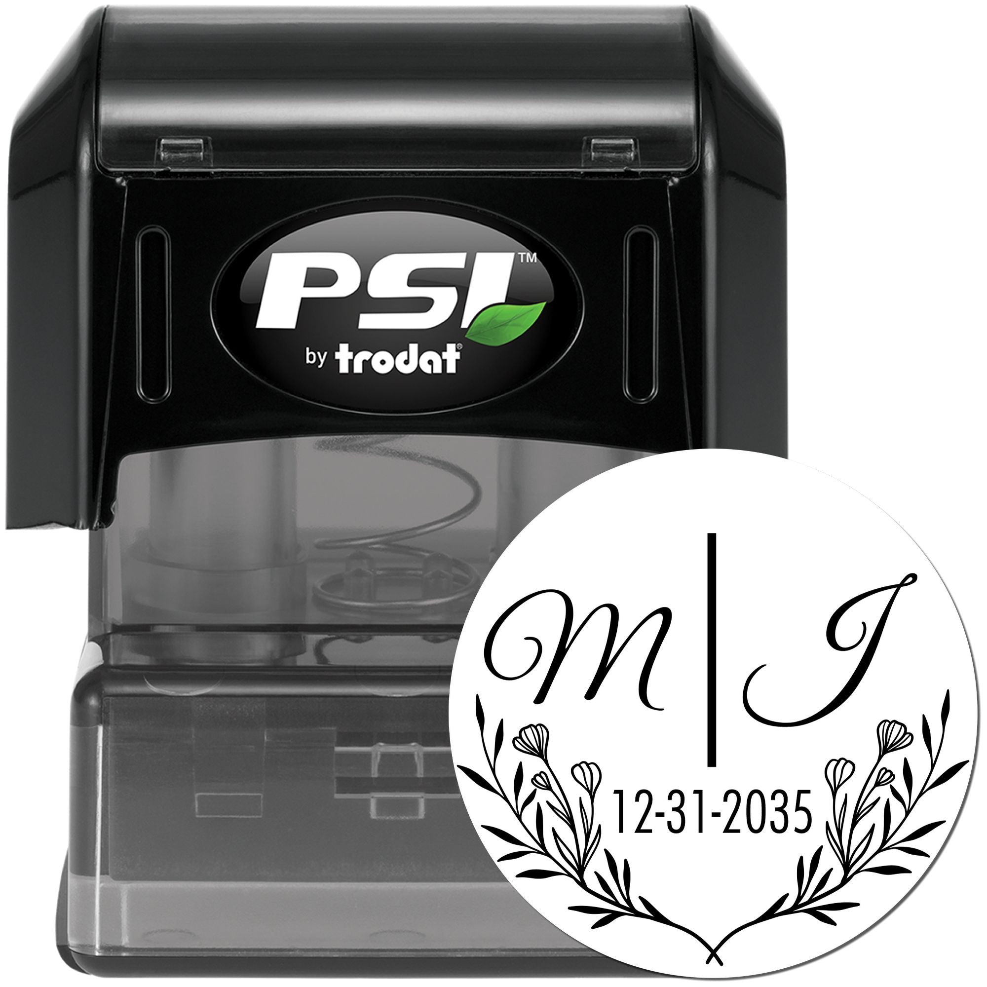 Botanical Beauty Monogram Personalized Handmade Couples' Stamp - Engineer Seal Stamps