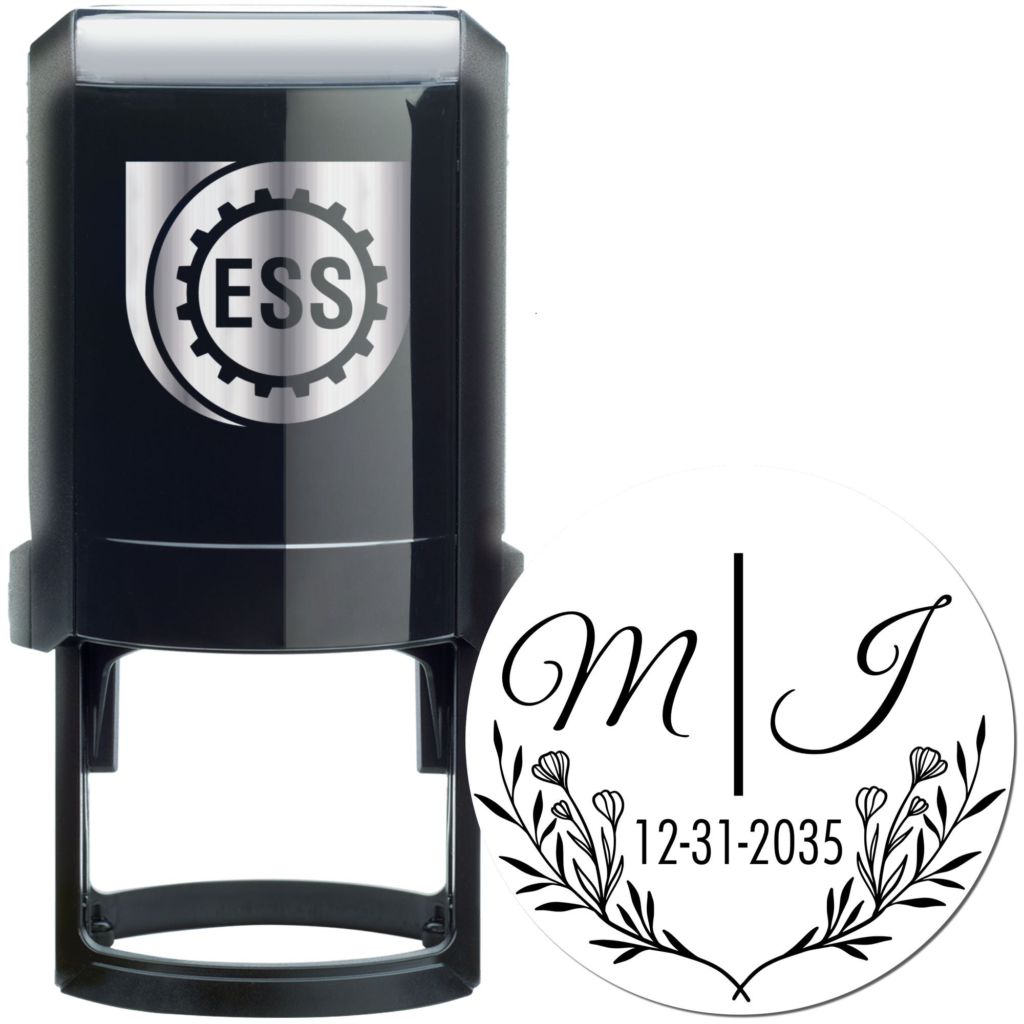 Botanical Beauty Monogram Customized Initial Stamp - Engineer Seal Stamps