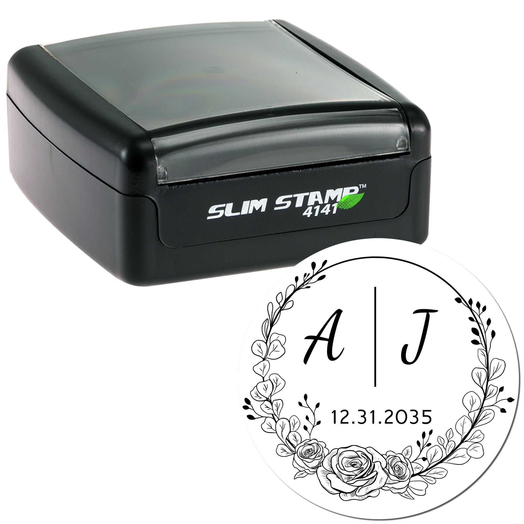 Floral Beauty Custom Monogram Initial Stamp - Engineer Seal Stamps