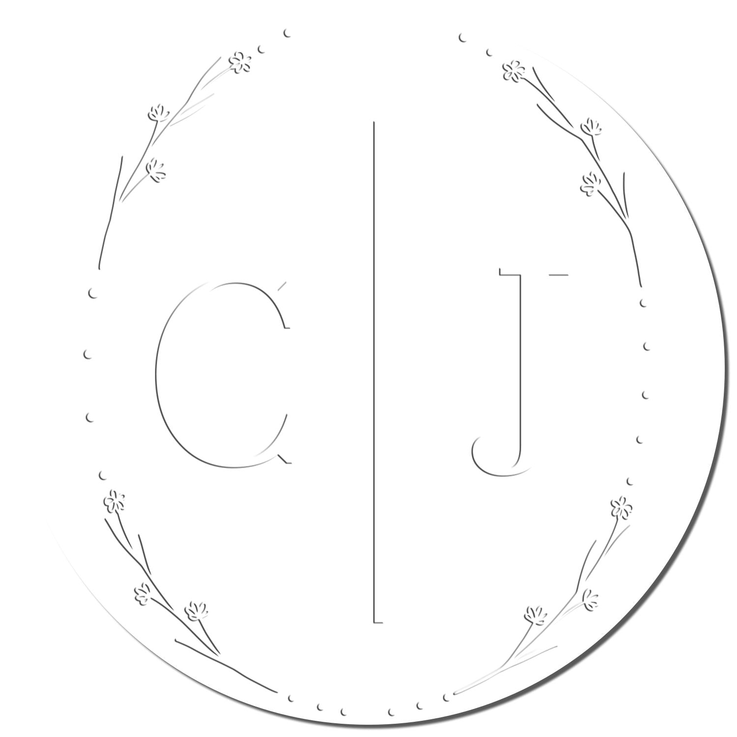 Floral Initials Delight Hybrid Custom Initial Wedding Embossed Seal - Engineer Seal Stamps