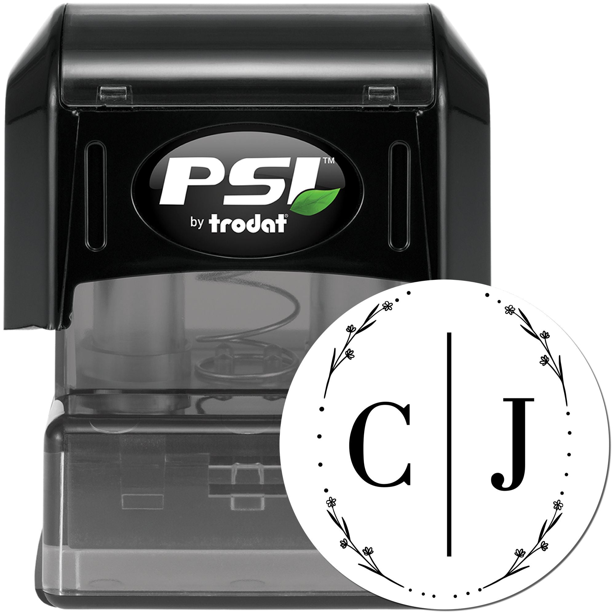 Floral Initials Delight Personalized Scrapbooking Initial Stamp - Engineer Seal Stamps