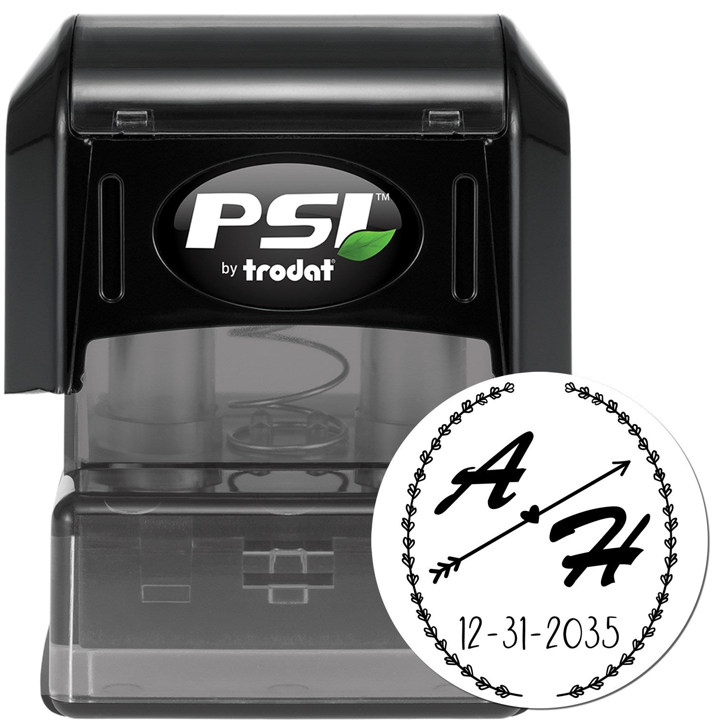 Love Arrow Embrace Personalized Craft Initial Rubber Stamp - Engineer Seal Stamps