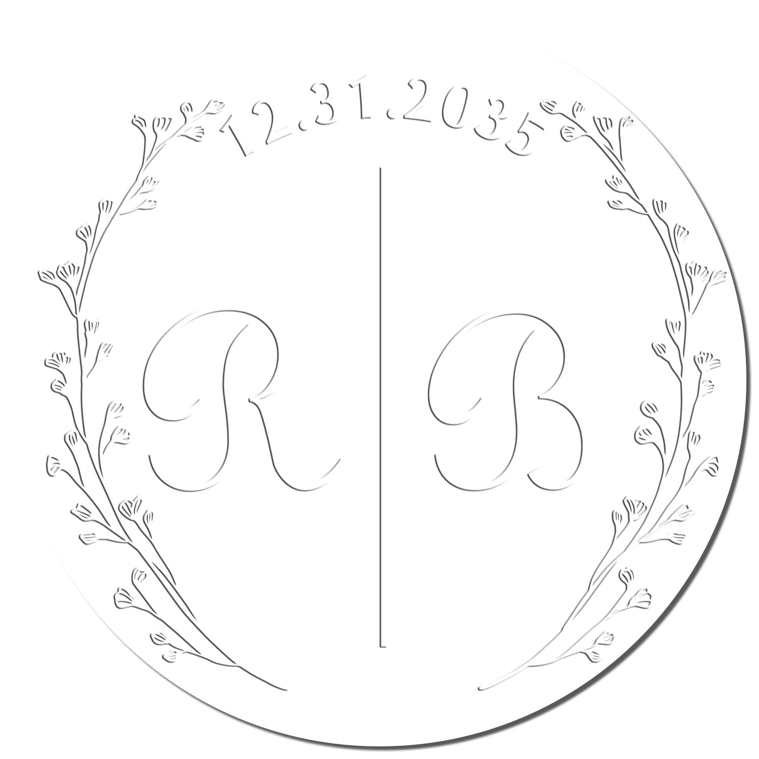 Soft Bloombing Elegance Monogram Personalized Floral Initial Embossing Stamp