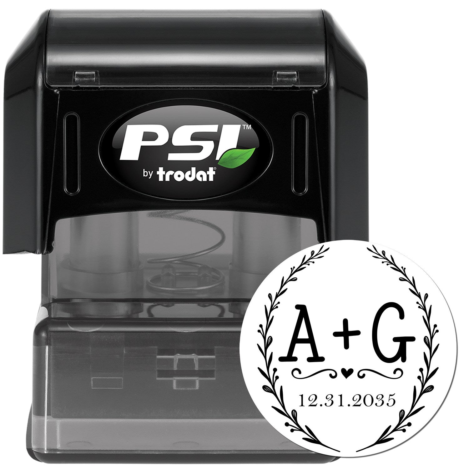 Love Laurel Emblem Personalized Couples' Stamp - Engineer Seal Stamps