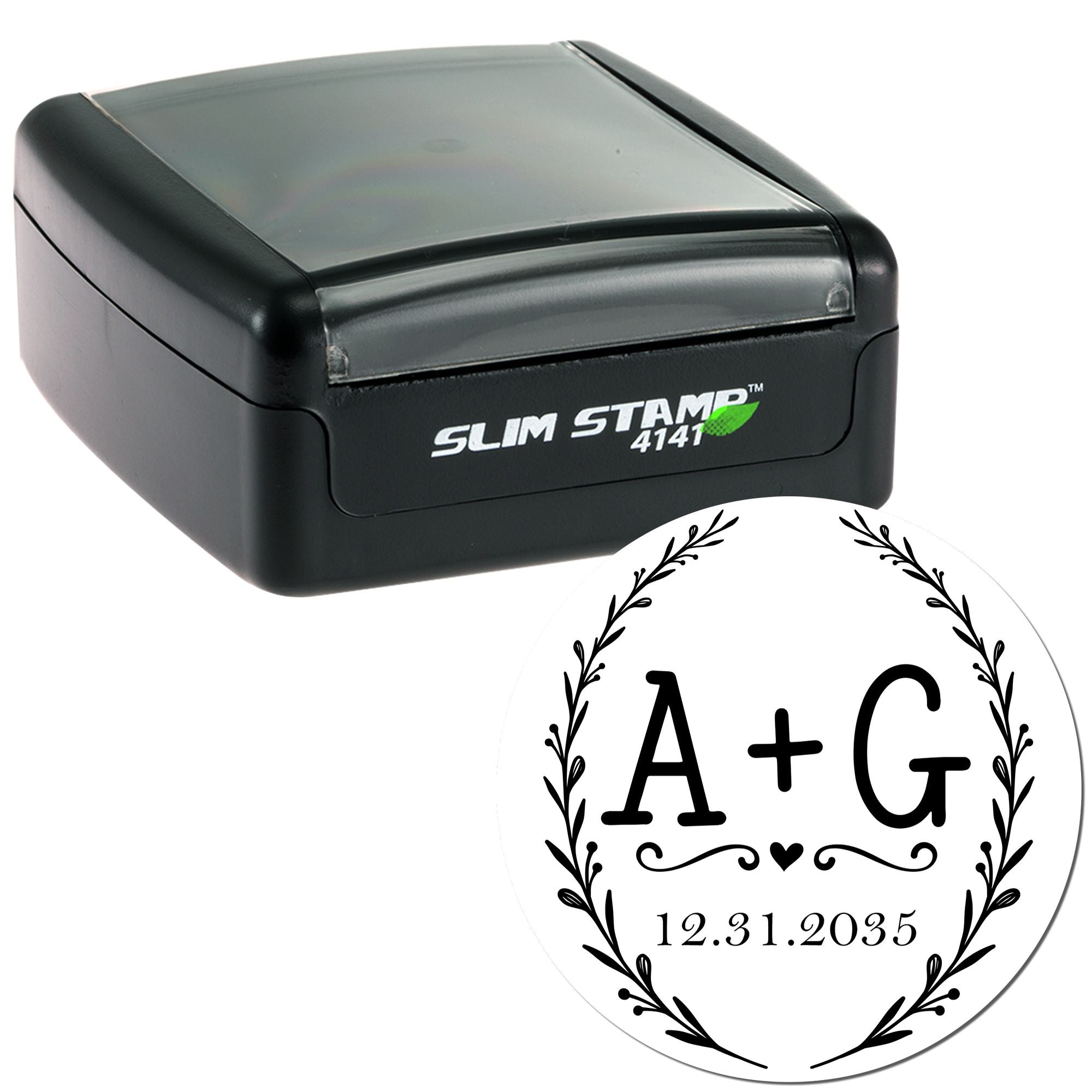 Love Laurel Emblem Custom Save The Date Initial Stamp - Engineer Seal Stamps