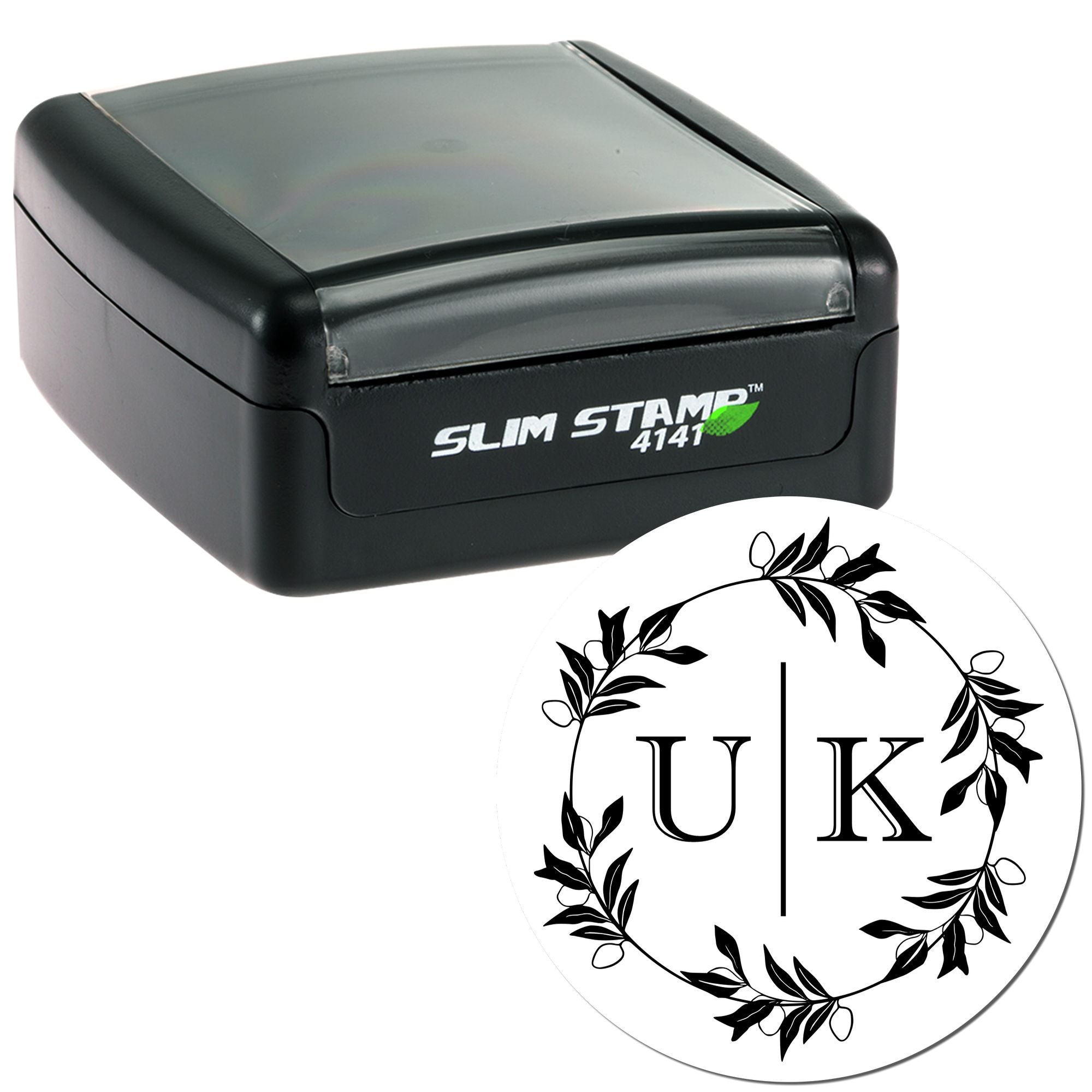 Olive Branch Elegance Custom Wedding Monogram Stamp - Engineer Seal Stamps