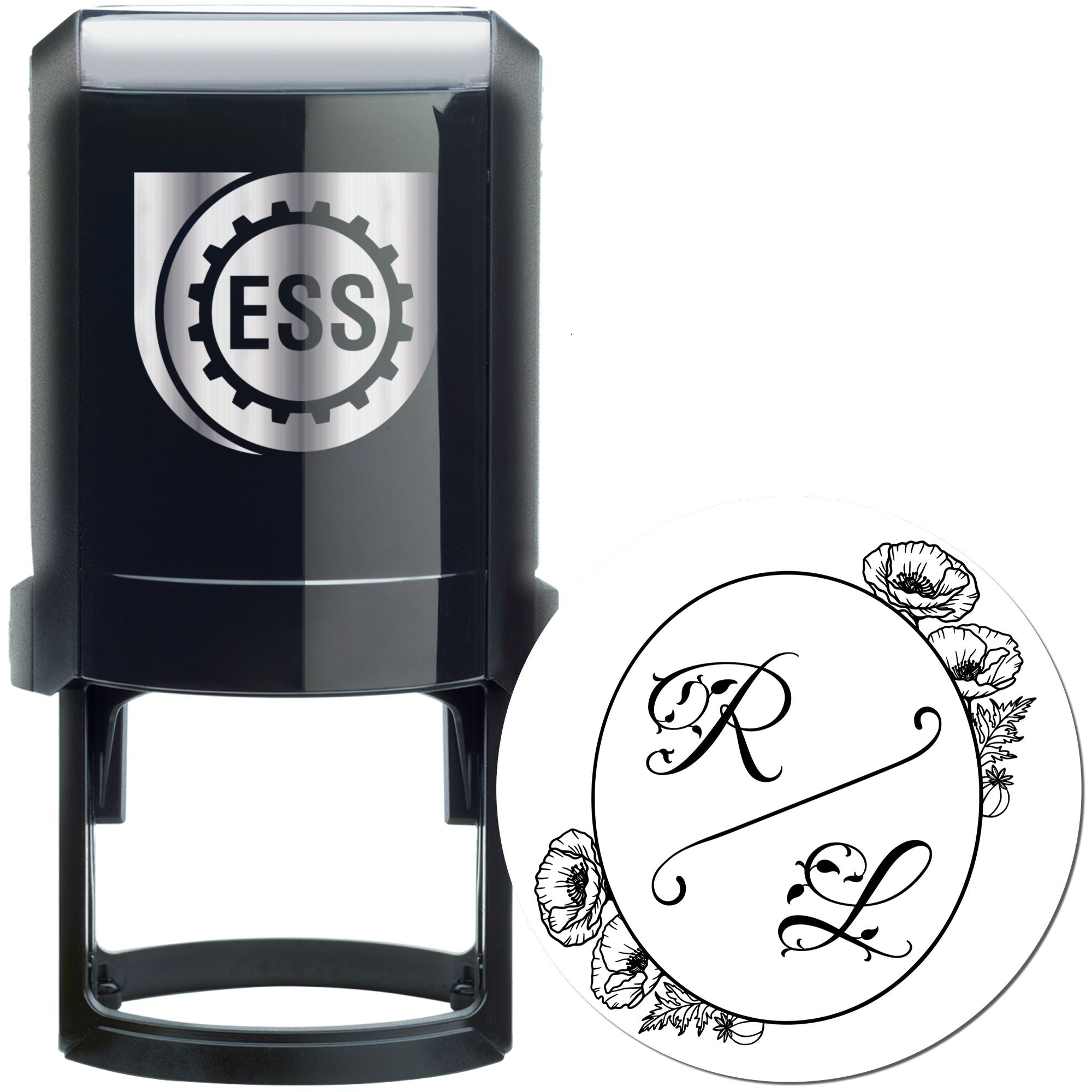 Botanical Beauty Monogram Customized Couples' Name Stamper - Engineer Seal Stamps