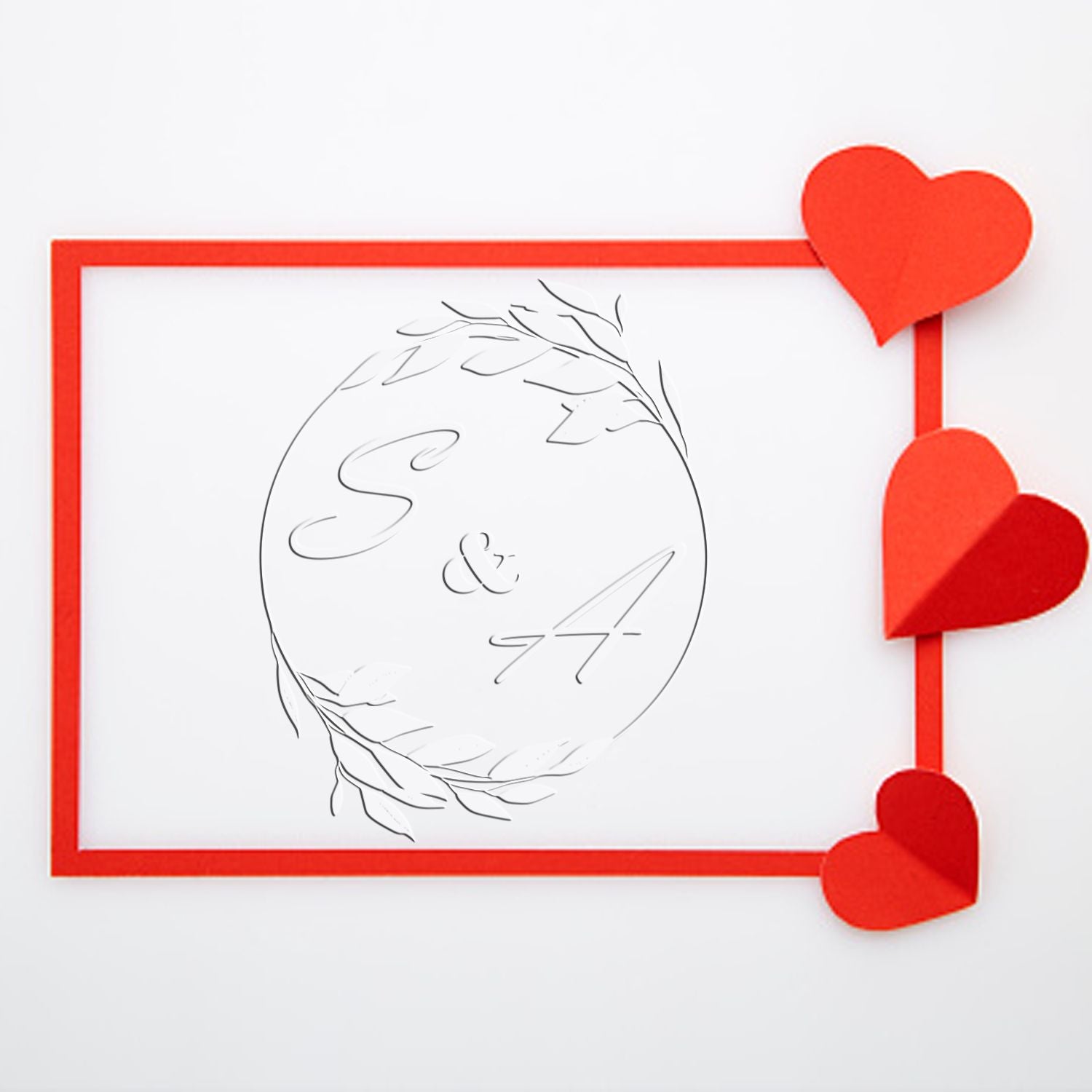 Soft Flowering Affection Personalized Script Monogram Seal Embosser