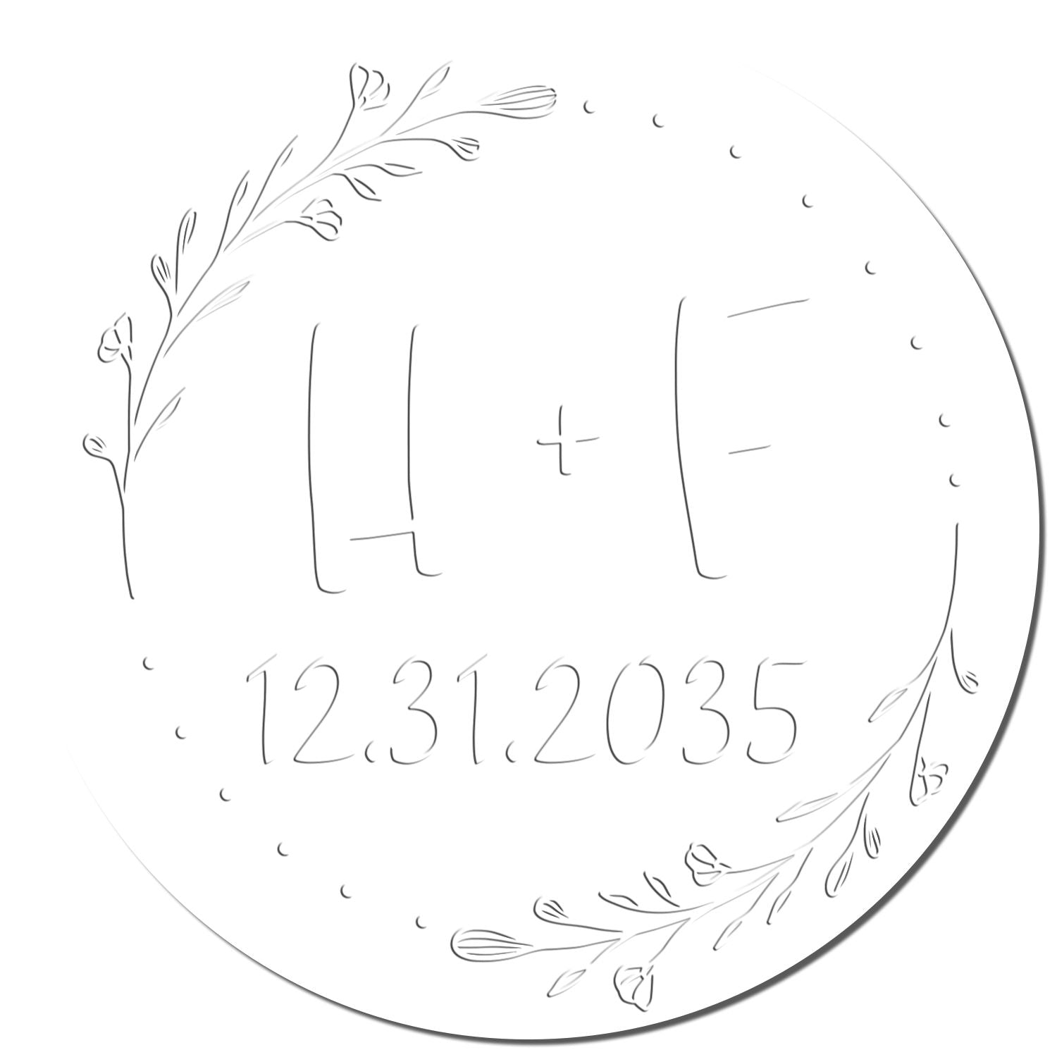 Soft Floral Love Seal Personalized Script Monogram Embossed Seal