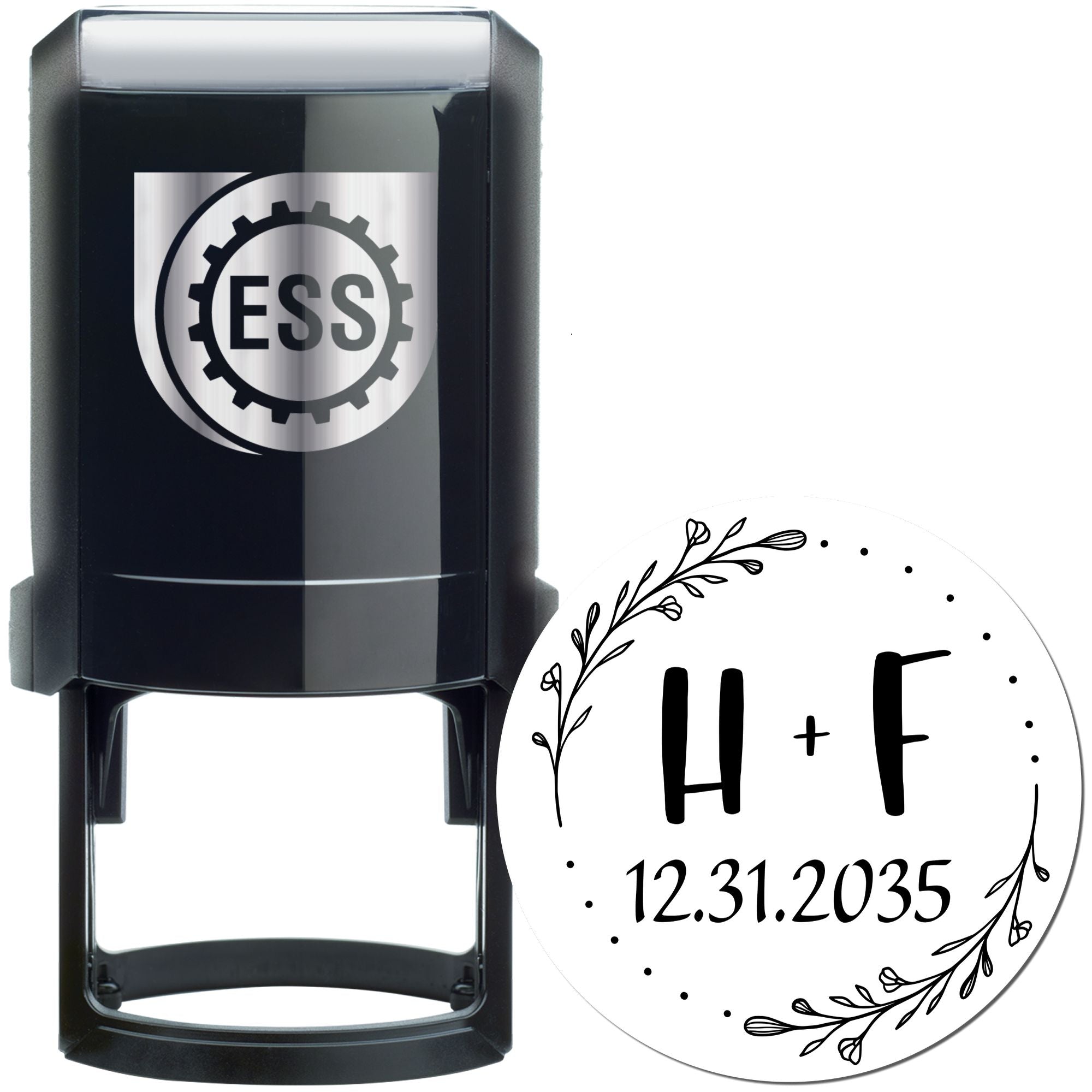Floral Love Seal Customized Wedding Initial Stamp