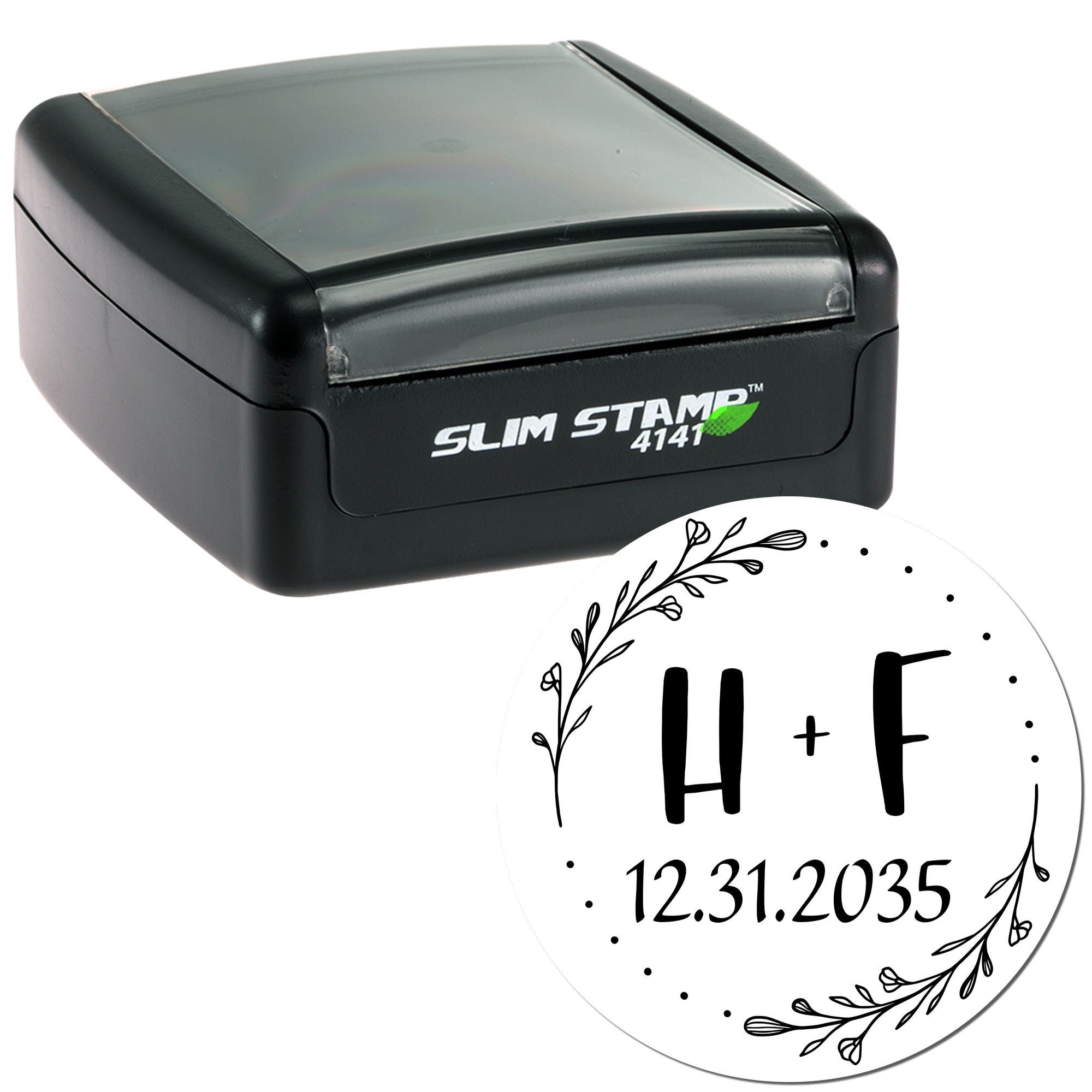 Floral Love Seal Custom Floral Initial Stamp - Engineer Seal Stamps