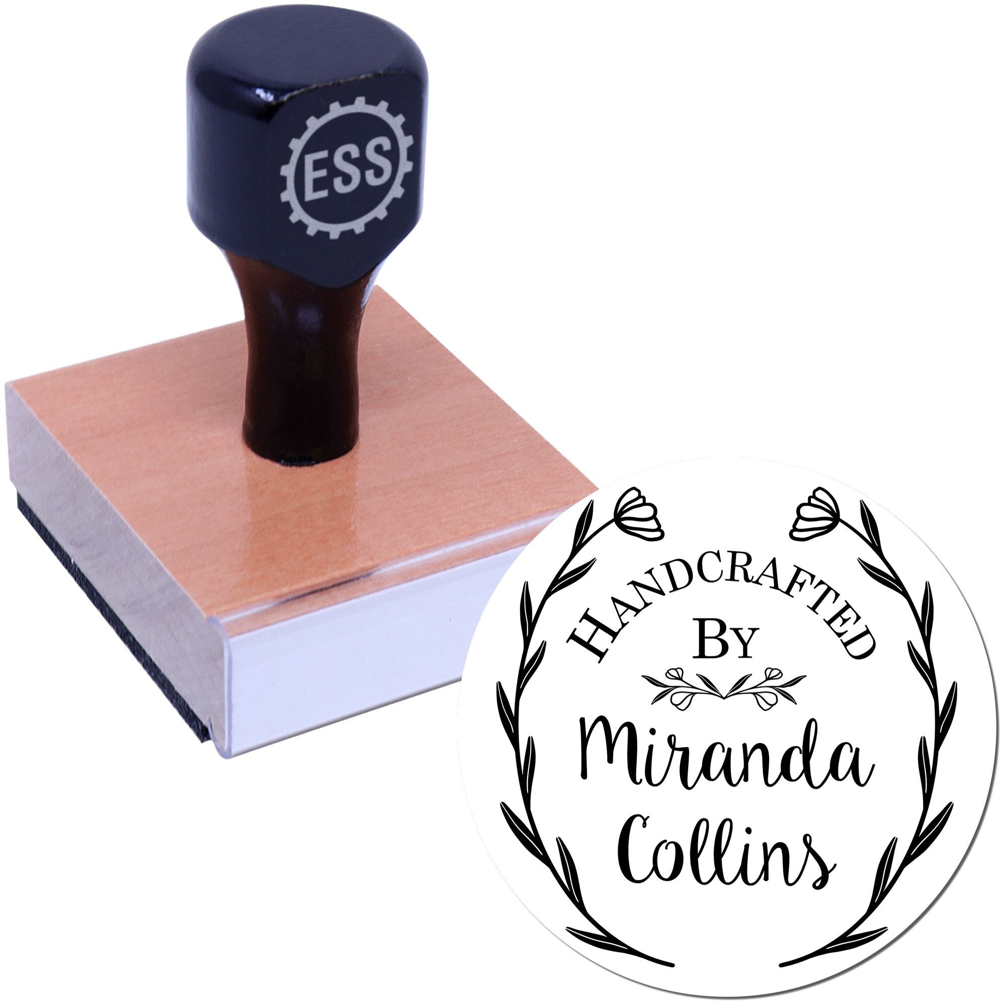 Round Crafted Touch Custom Handcrafted Rubber Stamp - Engineer Seal Stamps