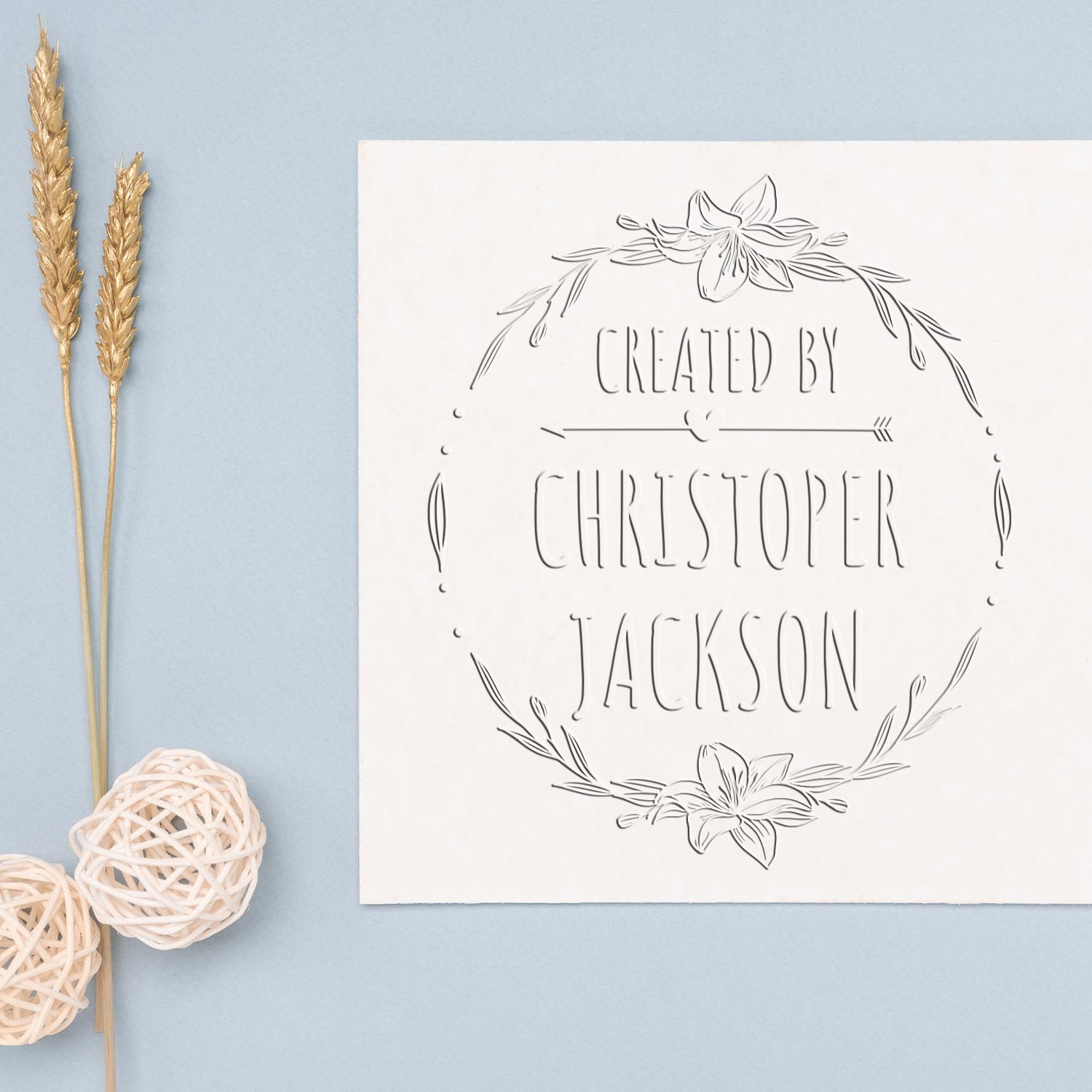 Soft Petal Artisan Customized Embossed Stamp