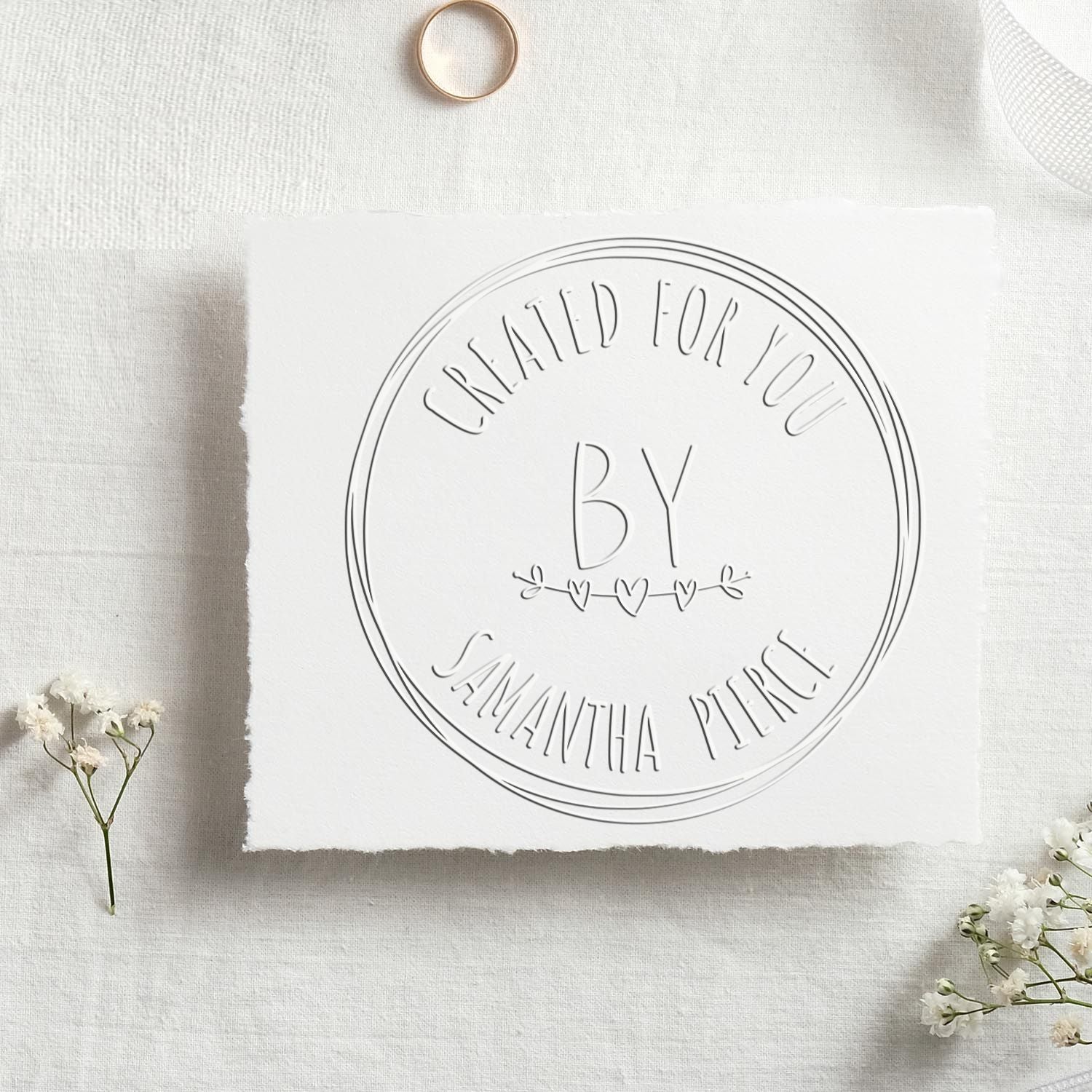 Handcrafted Love Desk Personalized Maker Embossed Stamp - Engineer Seal Stamps