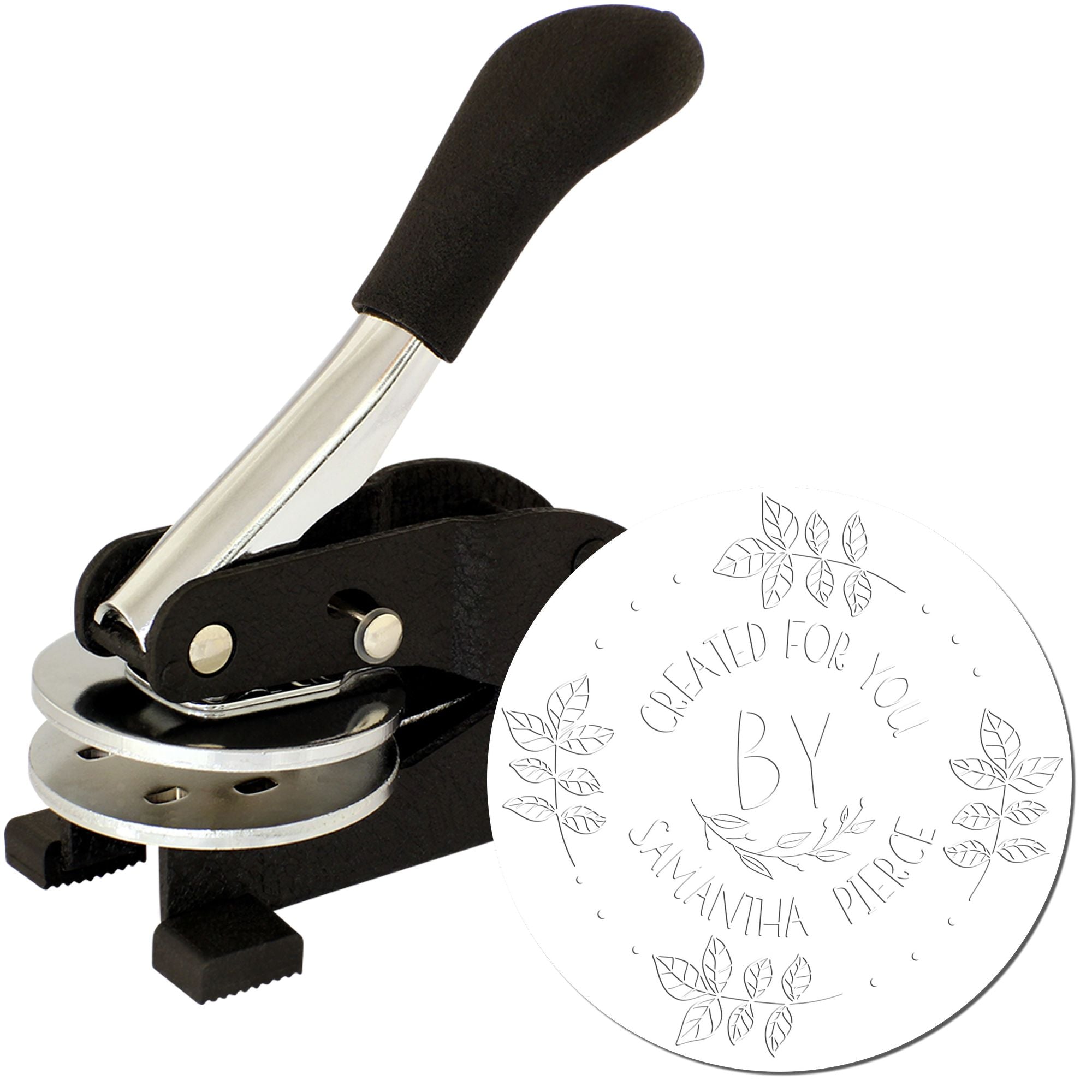 Handcrafted Elegance Desk Personalized Maker Embossing Stamp