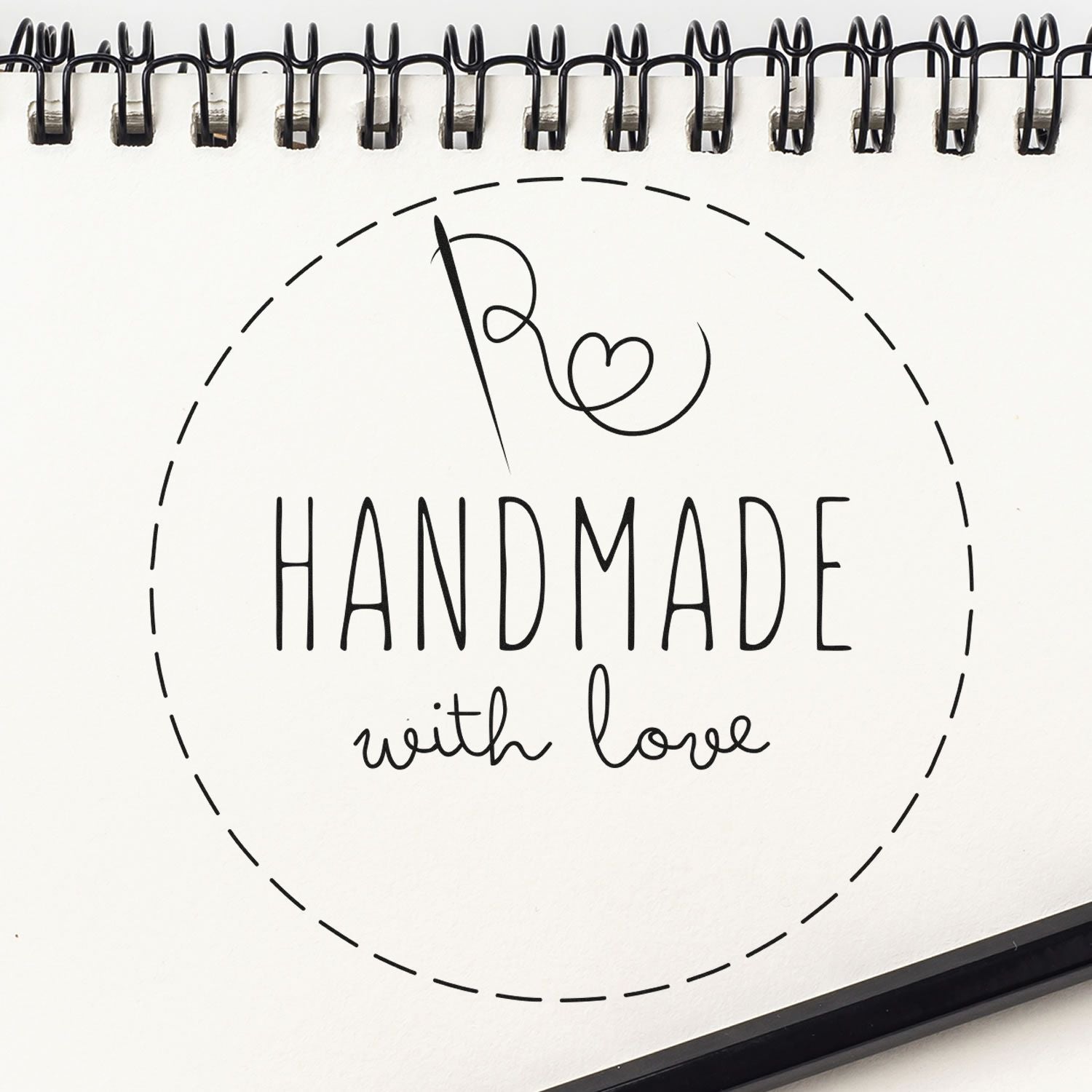 Round Stitched with Love Custom-Made Maker Stamp