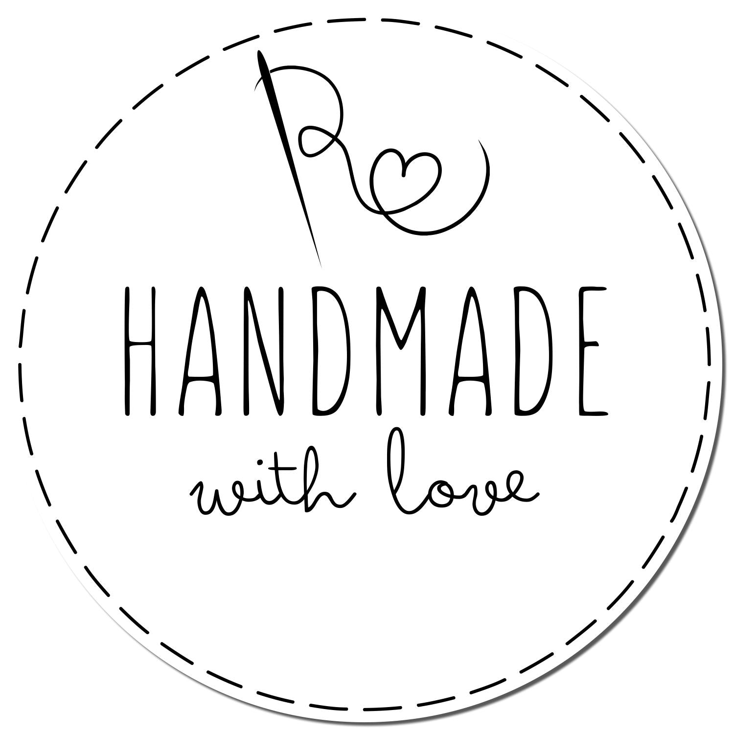 Stitched with Love Customizable Maker Rubber Stamp