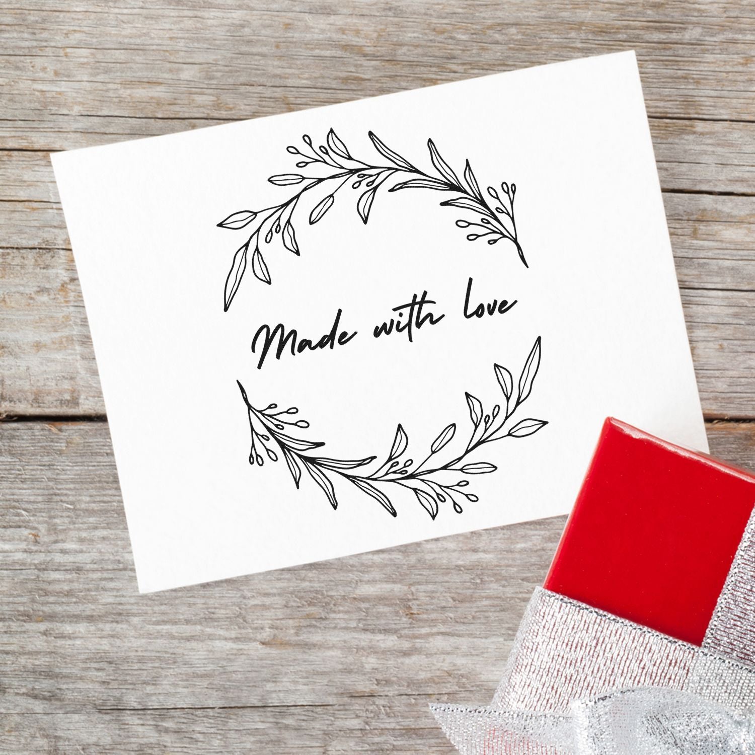 Round Love's Embrace Stamp Customized Handmade Stamp