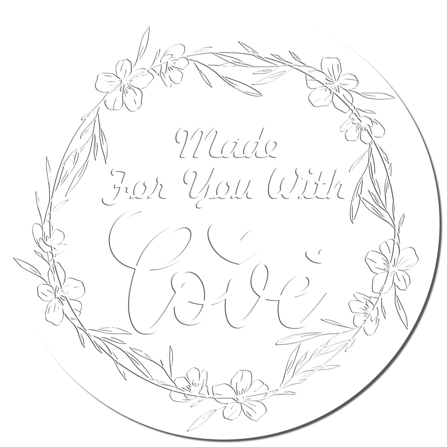 Soft Love's Floral Embrace Customizable Handmade Seal Embosser