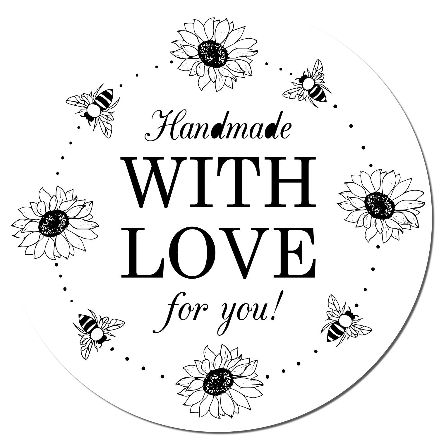 Bee-loved Blossoms Personalized Handcrafted Stamp - Engineer Seal Stamps