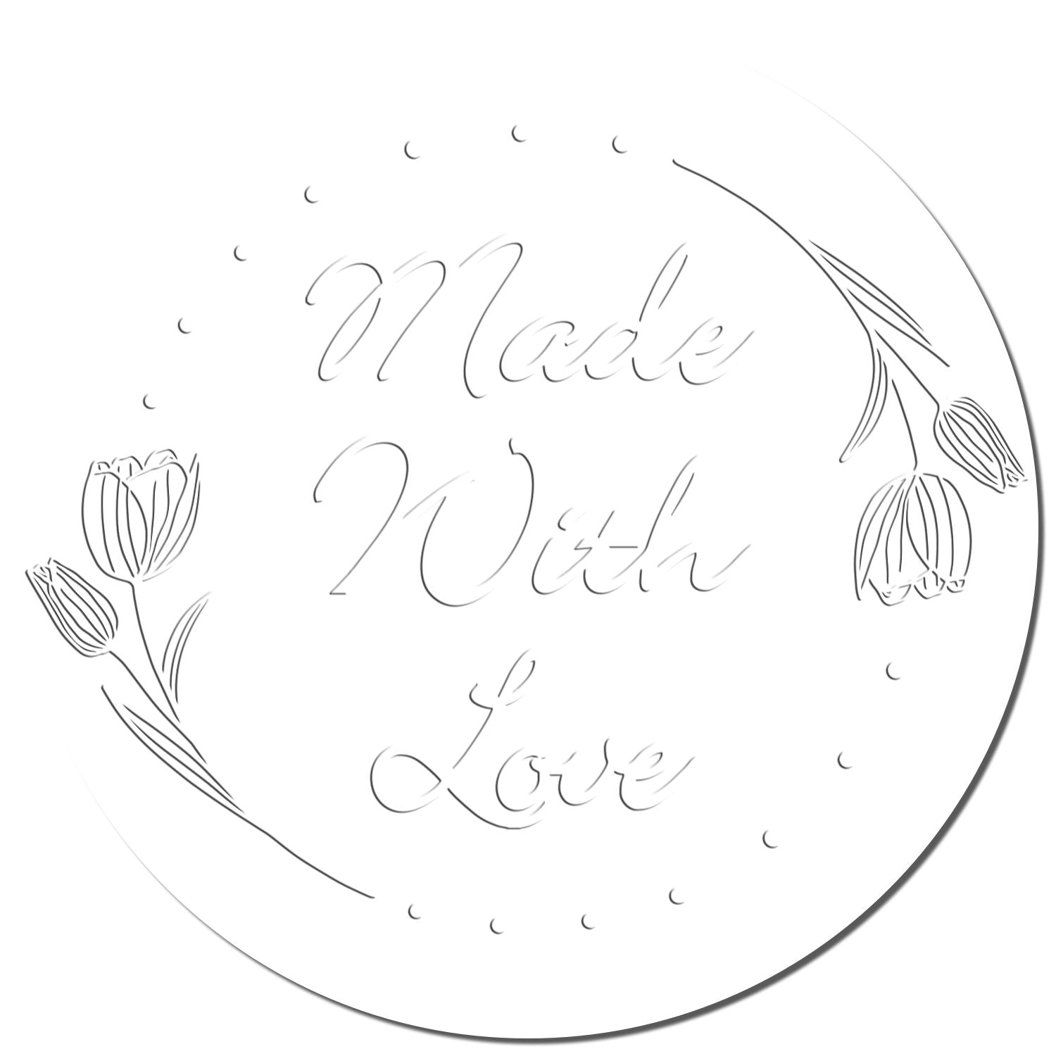 Soft Floral Love Seal Customizable Handcrafted Embossed Stamp