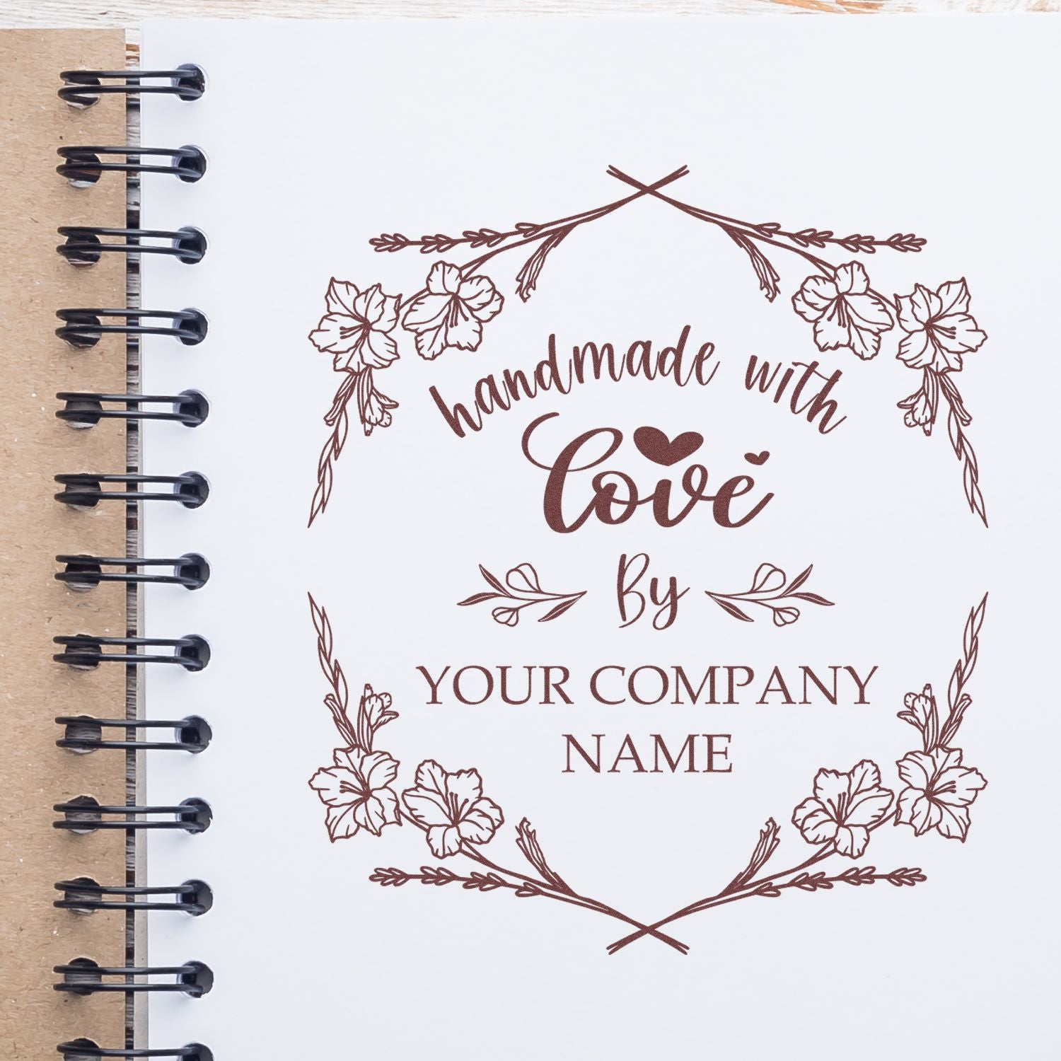 Floral Love Creations Customizable Handmade Rubber Stamp