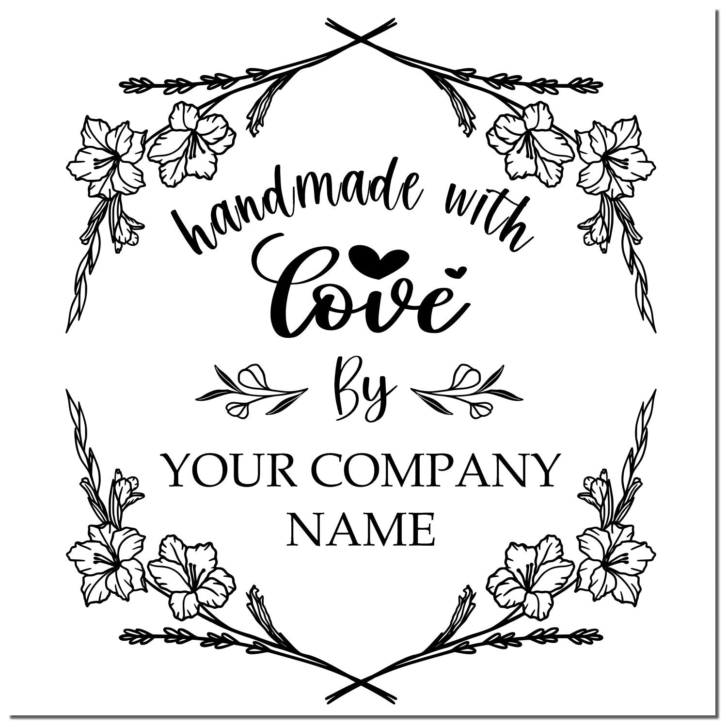 Floral Love Creations Customizable Handmade Rubber Stamp