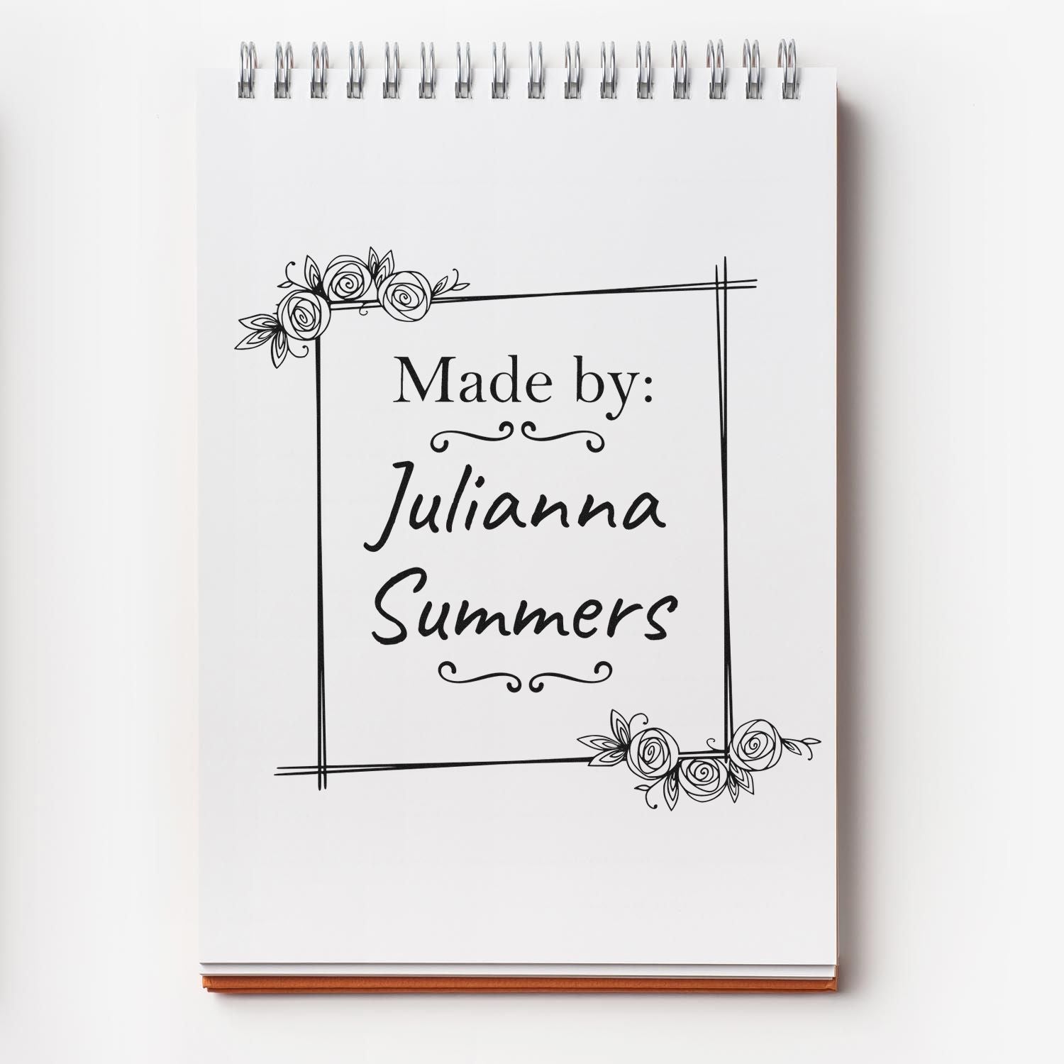 Floral Signature Customizable Maker Stamp