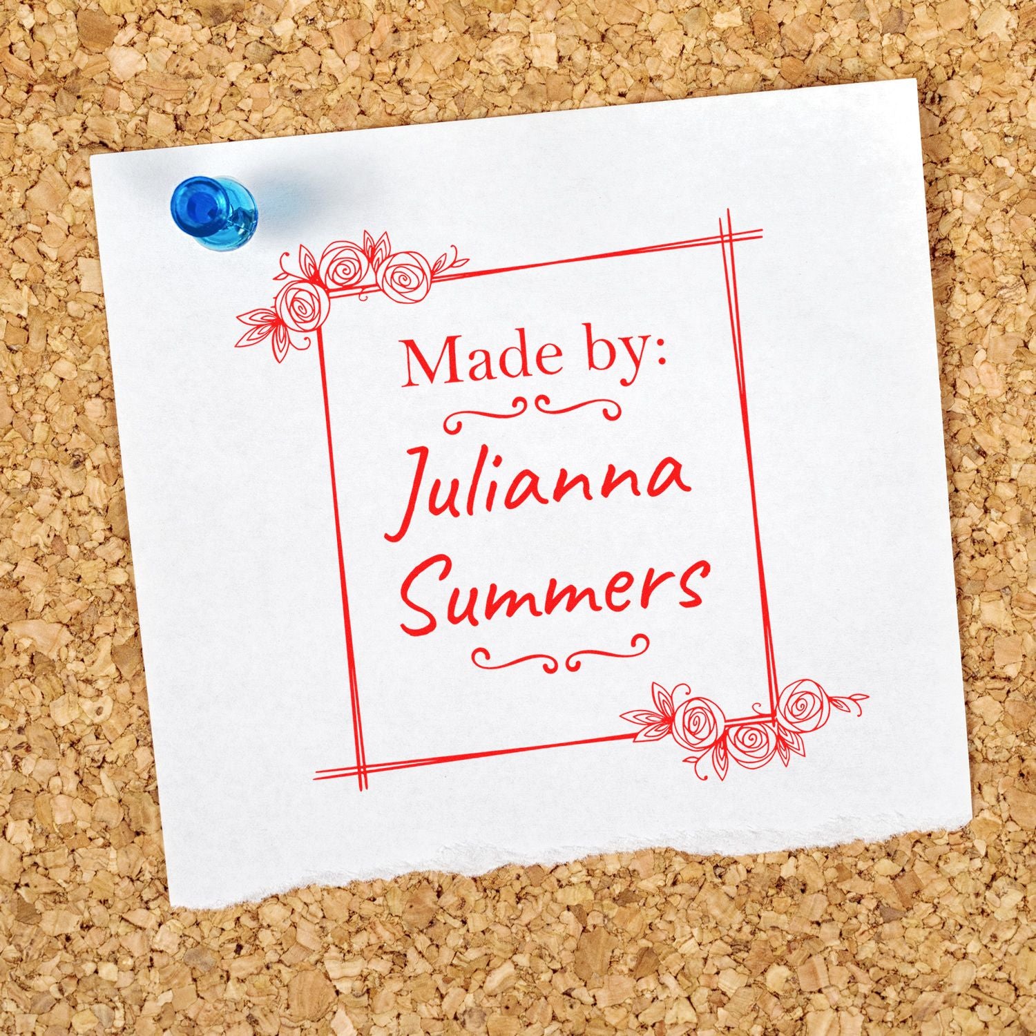 Floral Signature Customizable Maker Stamp
