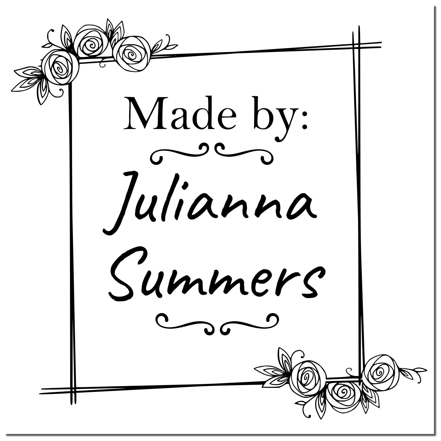 Floral Signature Customizable Maker Stamp