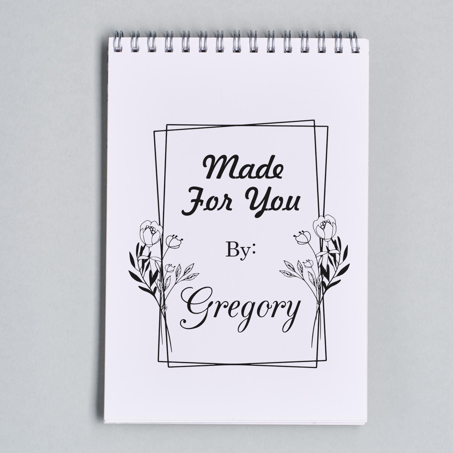 Floral Touch Customizable Maker Rubber Stamp