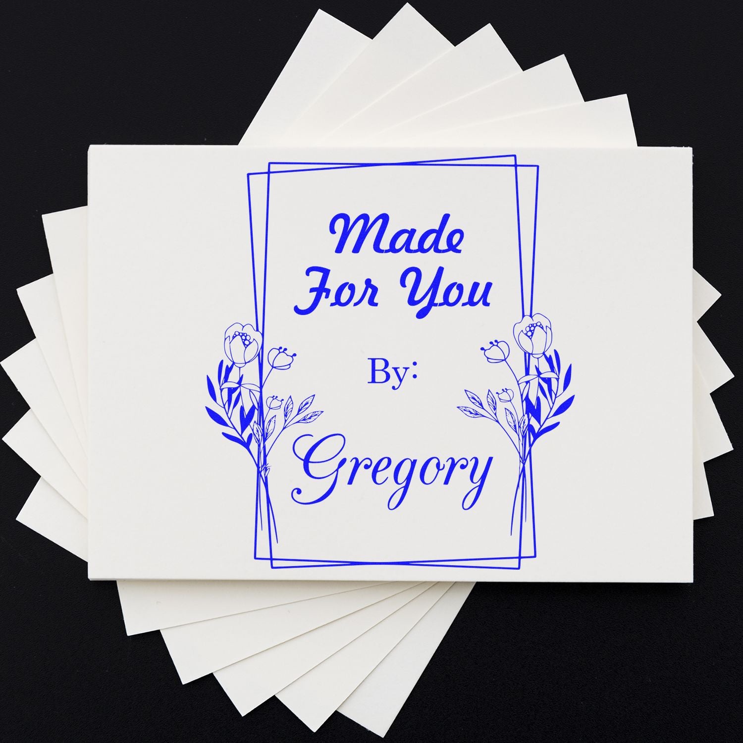 Floral Touch Customizable Maker Rubber Stamp