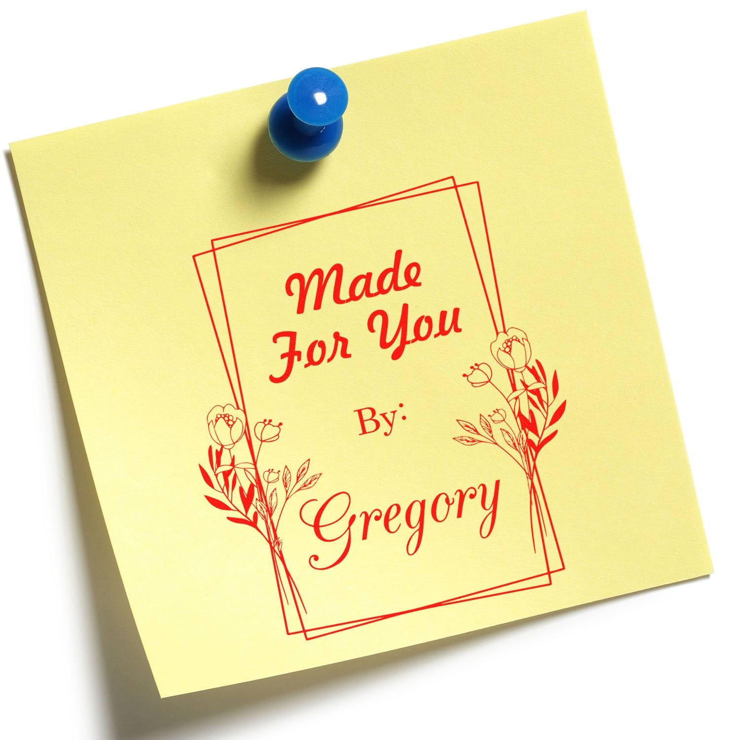 Floral Touch Customizable Maker Rubber Stamp