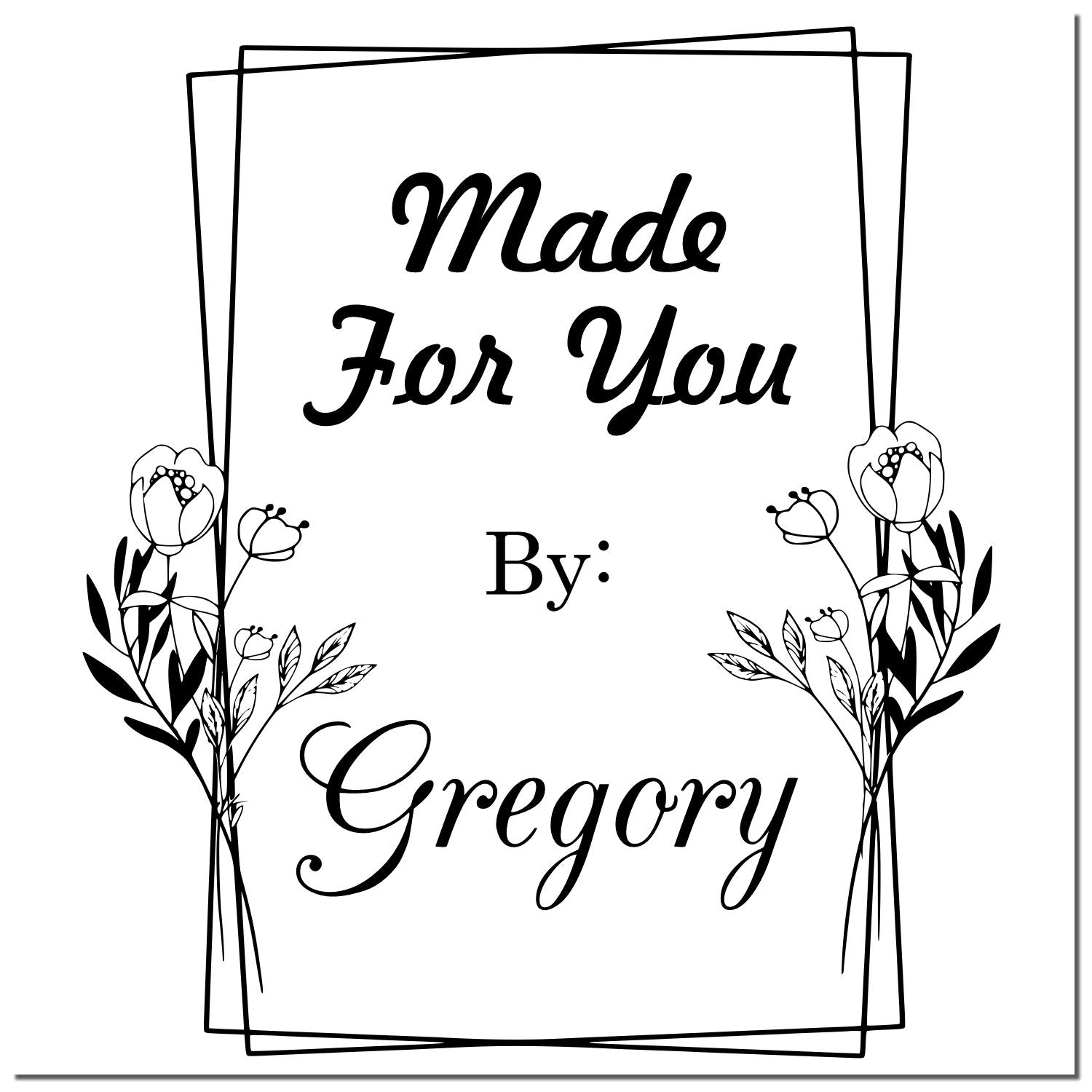 Floral Touch Customizable Maker Rubber Stamp