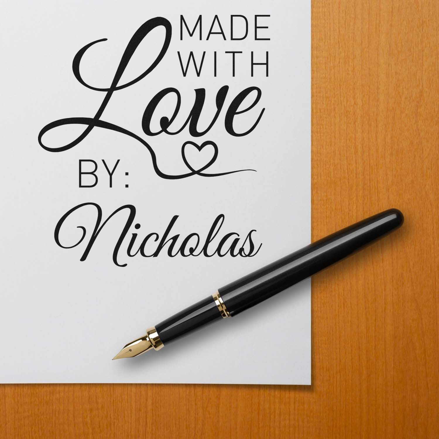 Handcrafted with Heart Custom Handcrafted Stamp