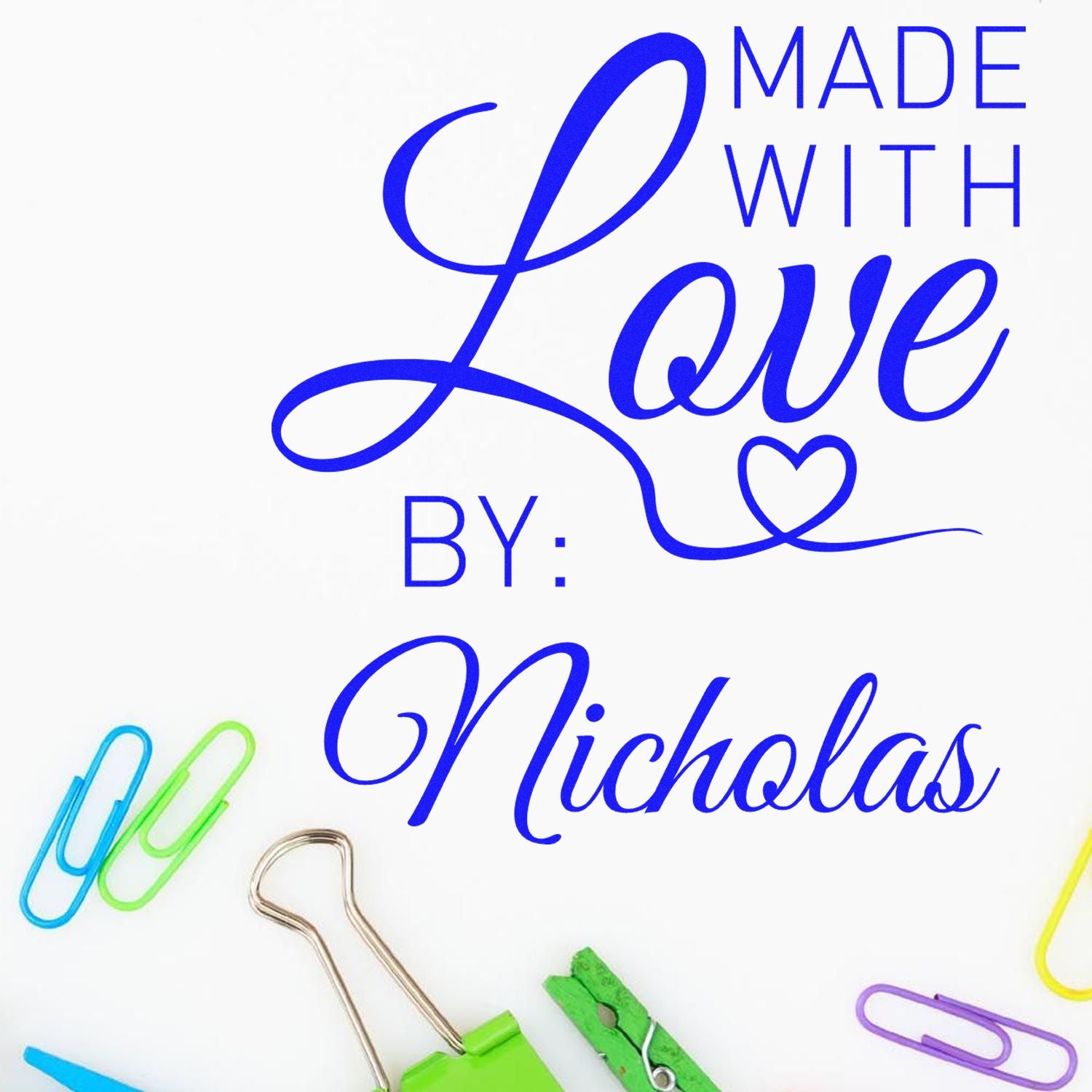 Handcrafted with Heart Custom Handcrafted Stamp