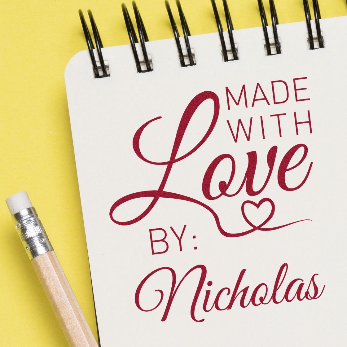 Handcrafted with Heart Custom Handcrafted Stamp