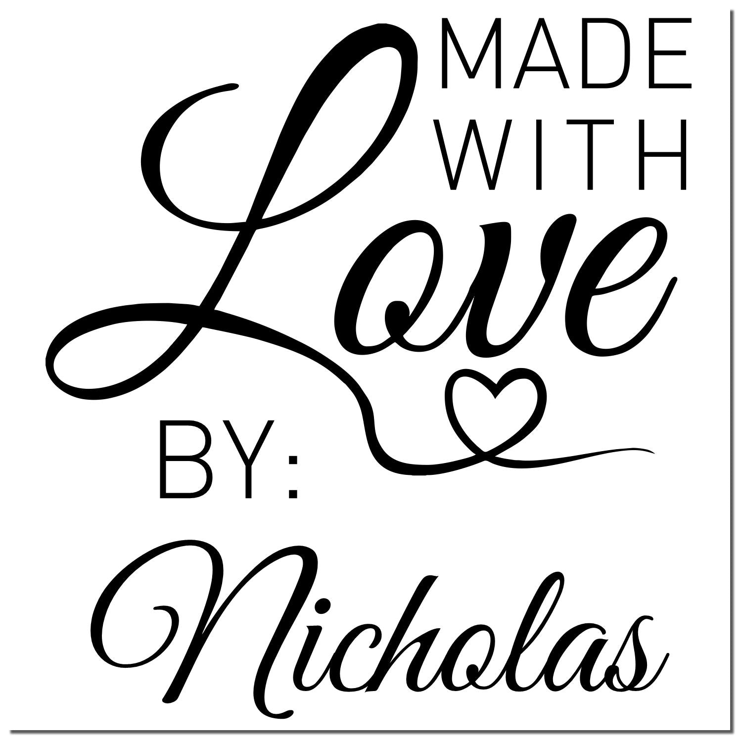 Handcrafted with Heart Custom Handcrafted Stamp