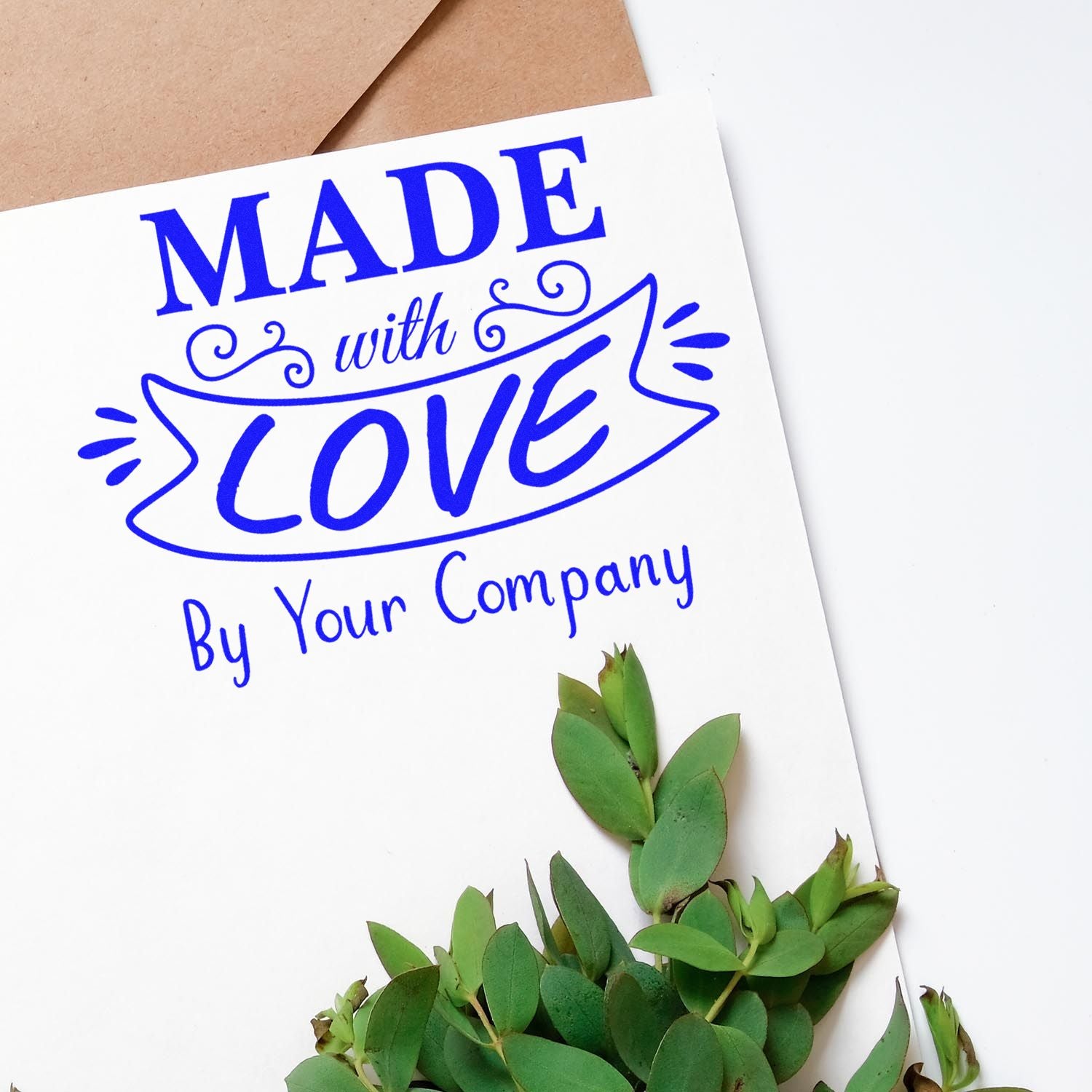 Handcrafted with Care Custom Handcrafted Rubber Stamp